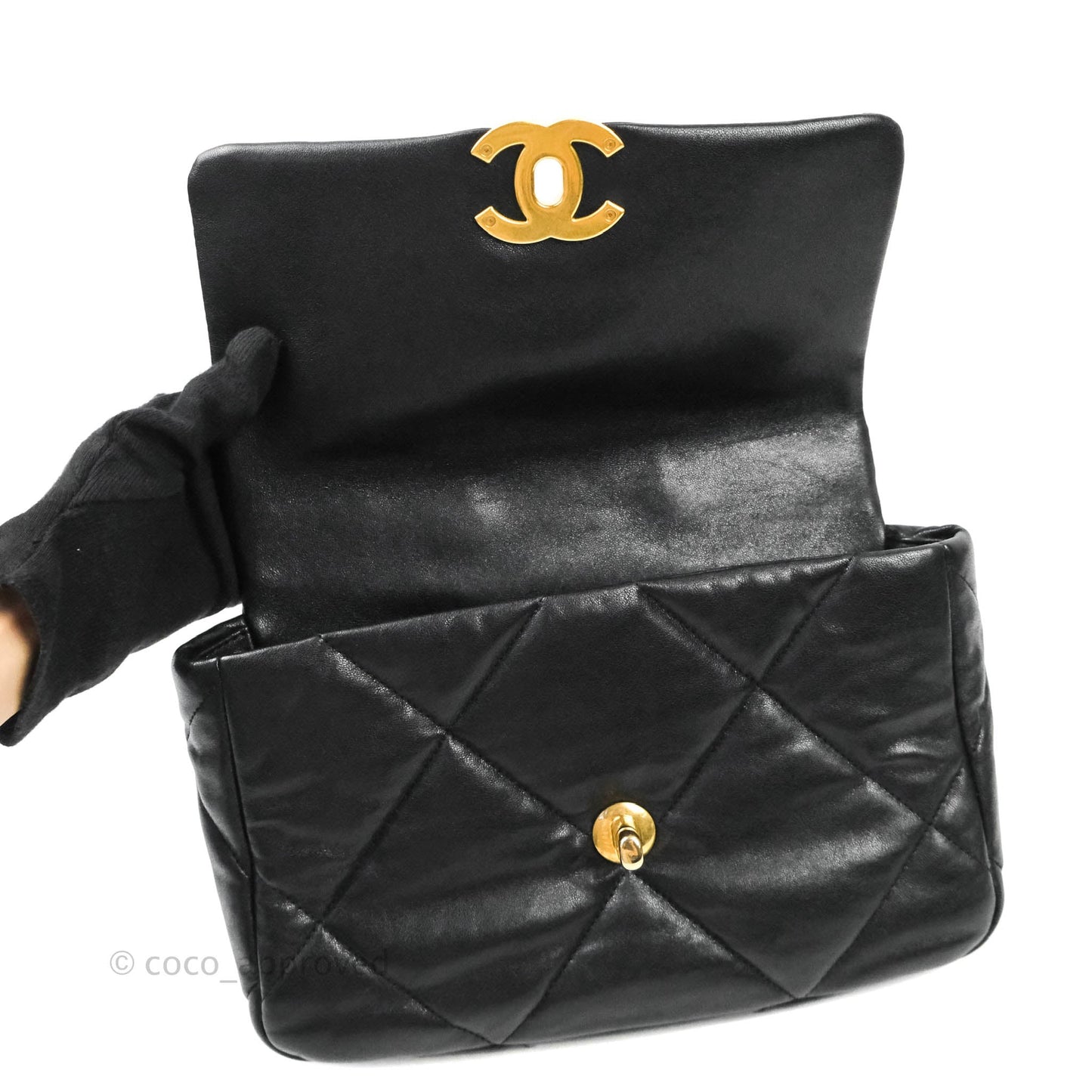 Chanel 19 Small Black Goatskin Mixed Hardware