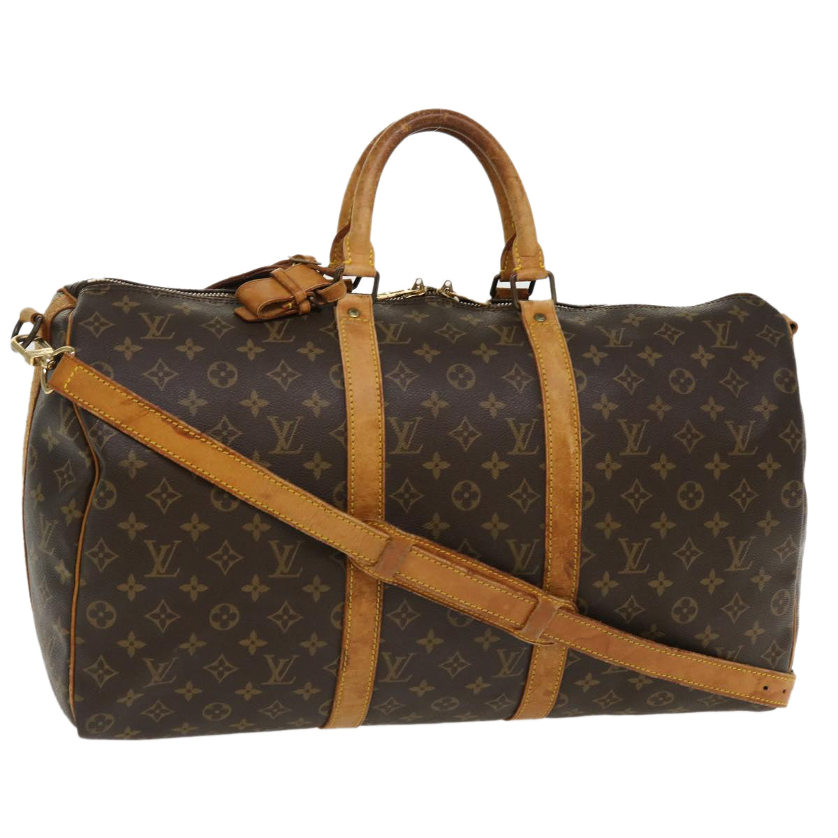 LOUIS VUITTON Monogram Keepall Bandouliere 50 Boston Bag M41416 LV 36101