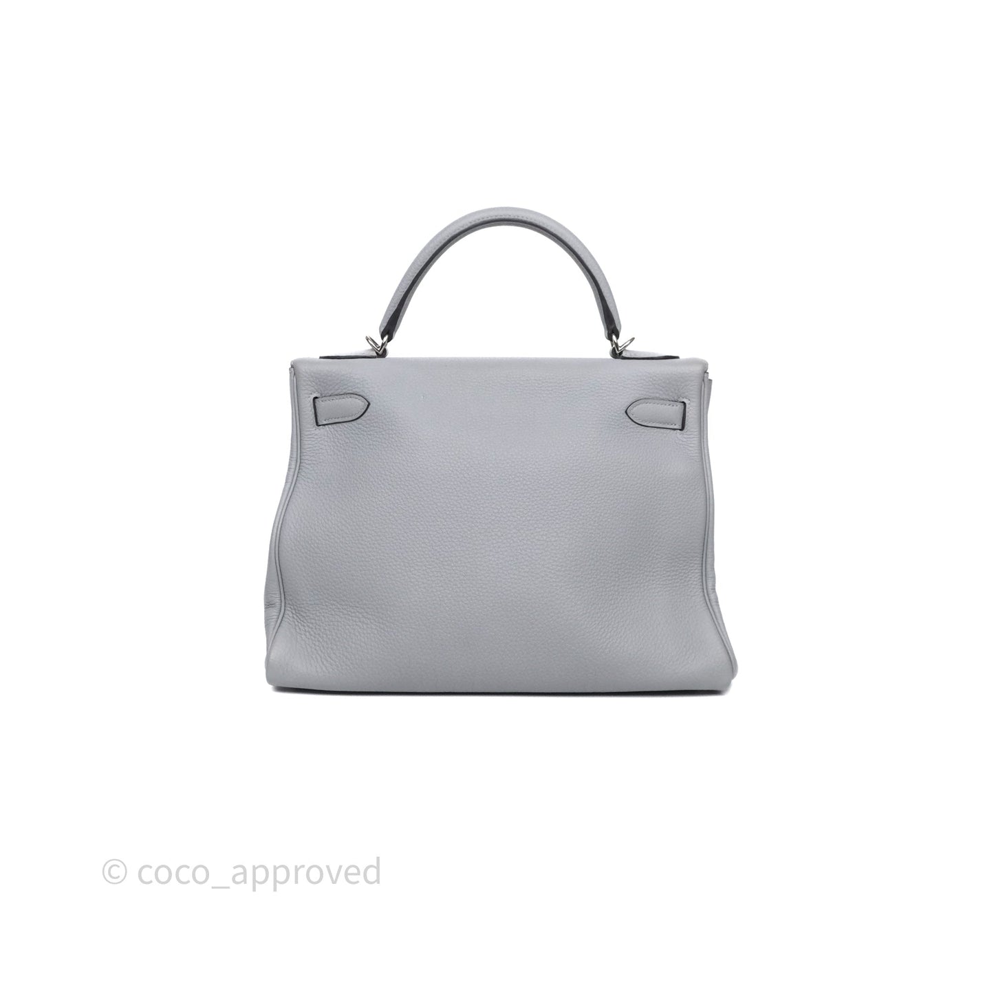 Hermès Kelly 32 Retourne Bleu Glacier 8U Togo Palladium Hardware
