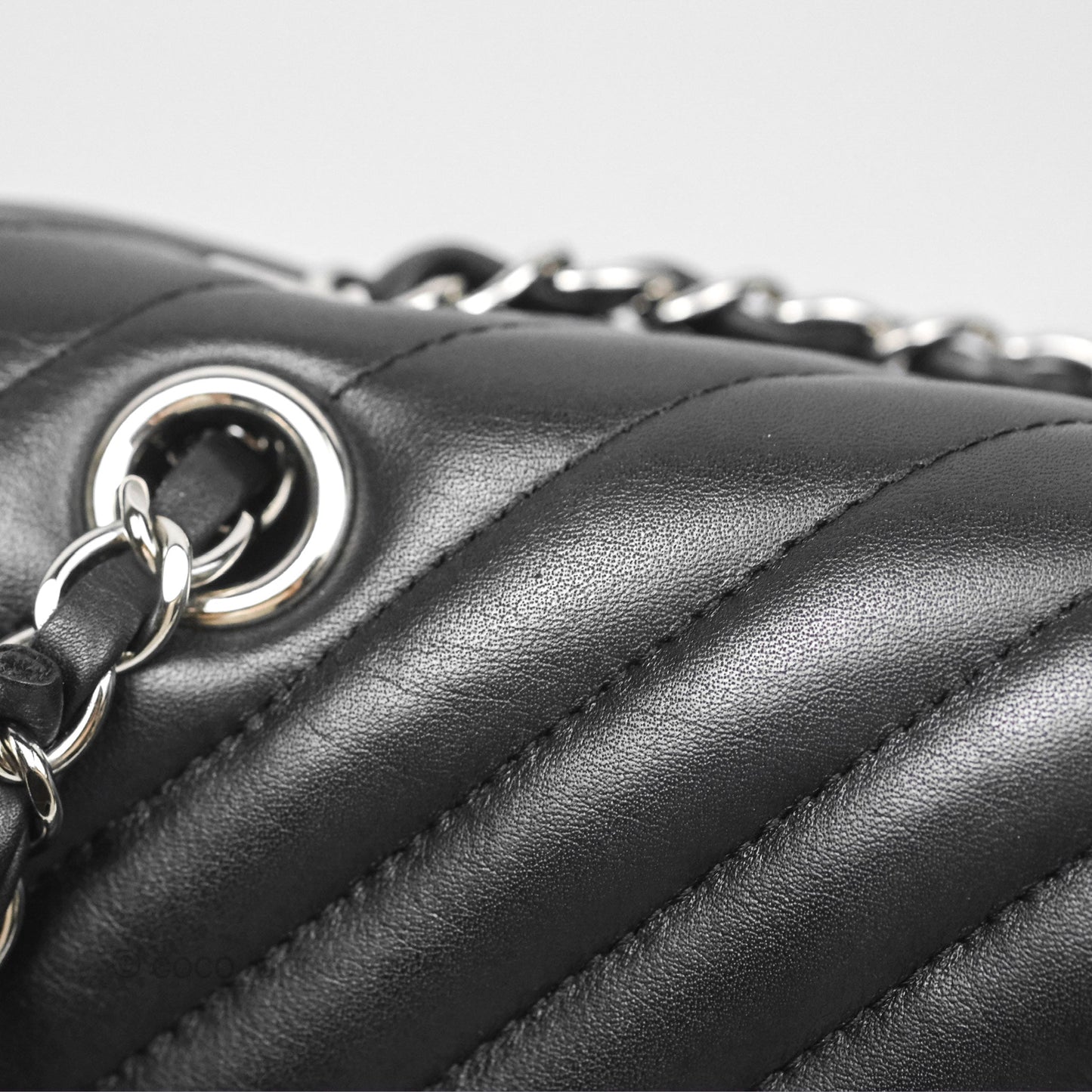 Chanel Medium Chevron Urban Spirit Backpack Black Calfskin Silver Hardware