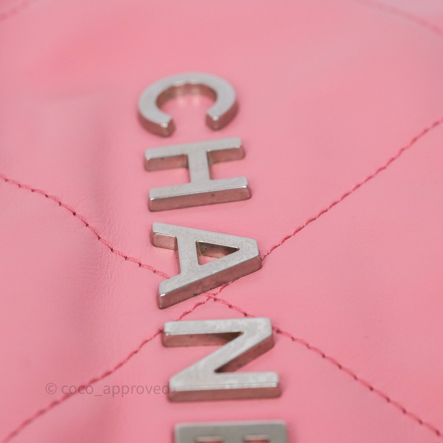 Chanel 22 Mini Bag Pink Shiny Crumpled Calfskin Matte Silver Hardware