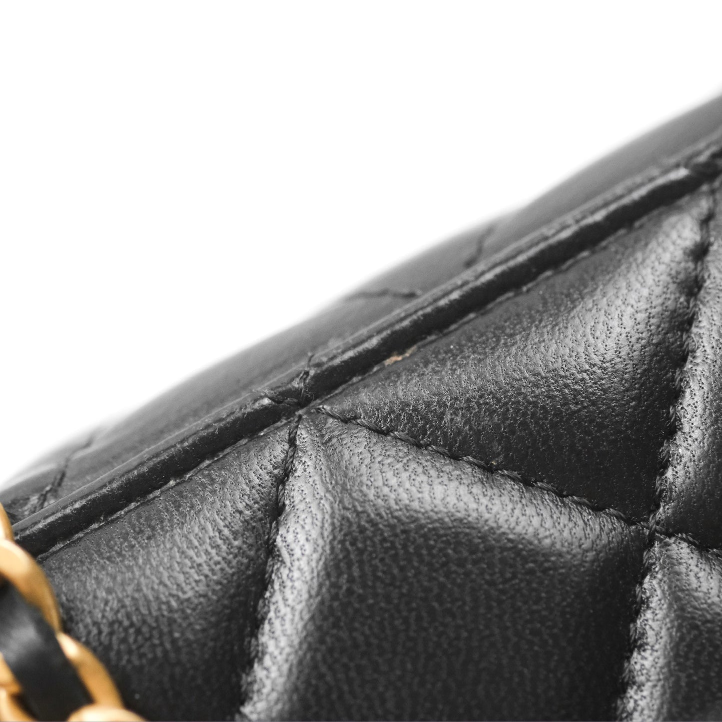 Chanel Vanity Rectangular with Top Handle Black Lambskin Aged Gold Hardware