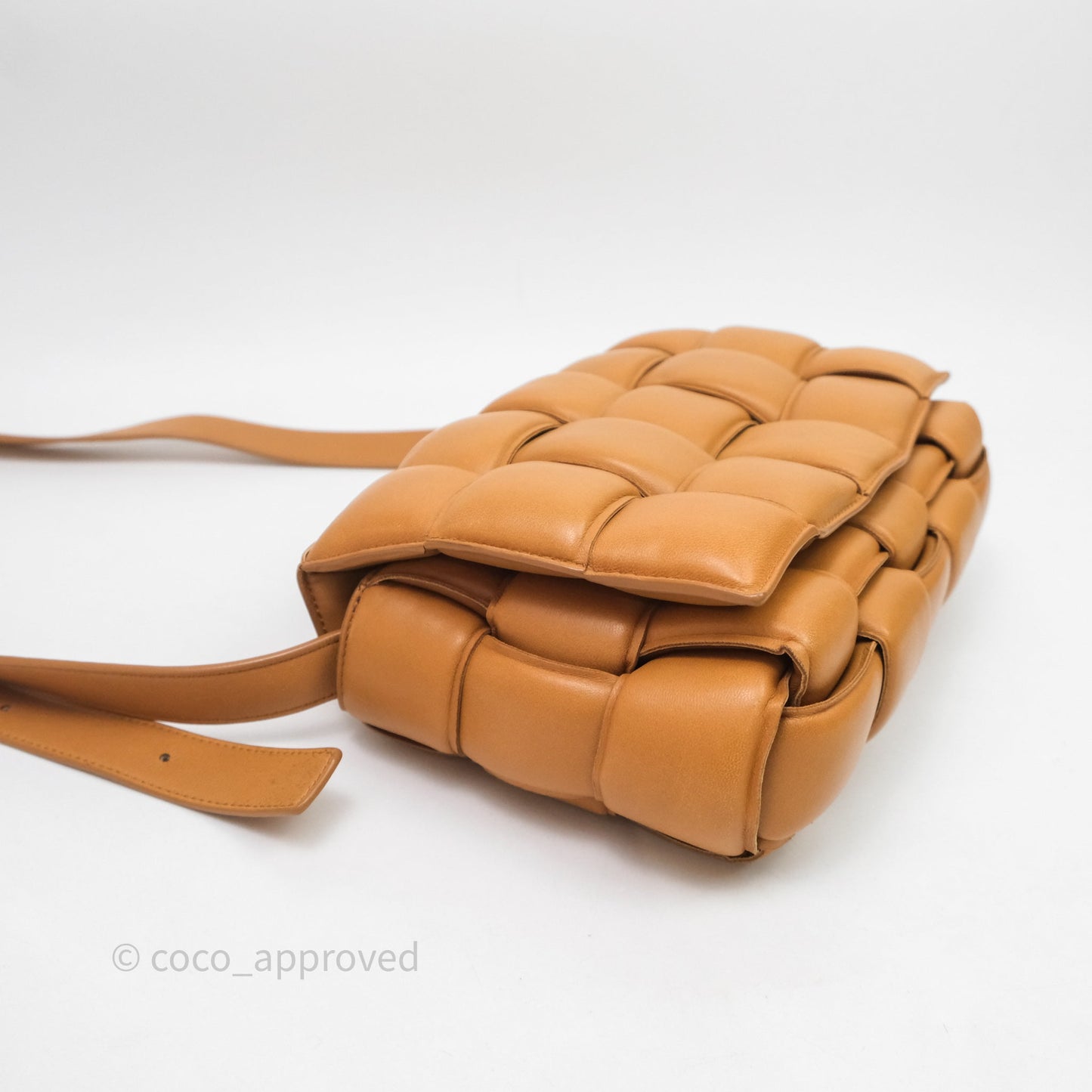 Bottega Veneta Padded Cassette Camel Lambskin