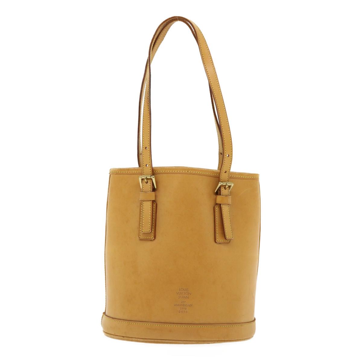 LOUIS VUITTON Nomad Leather Bucket PM Shoulder Bag Beige M85001 LV 36170