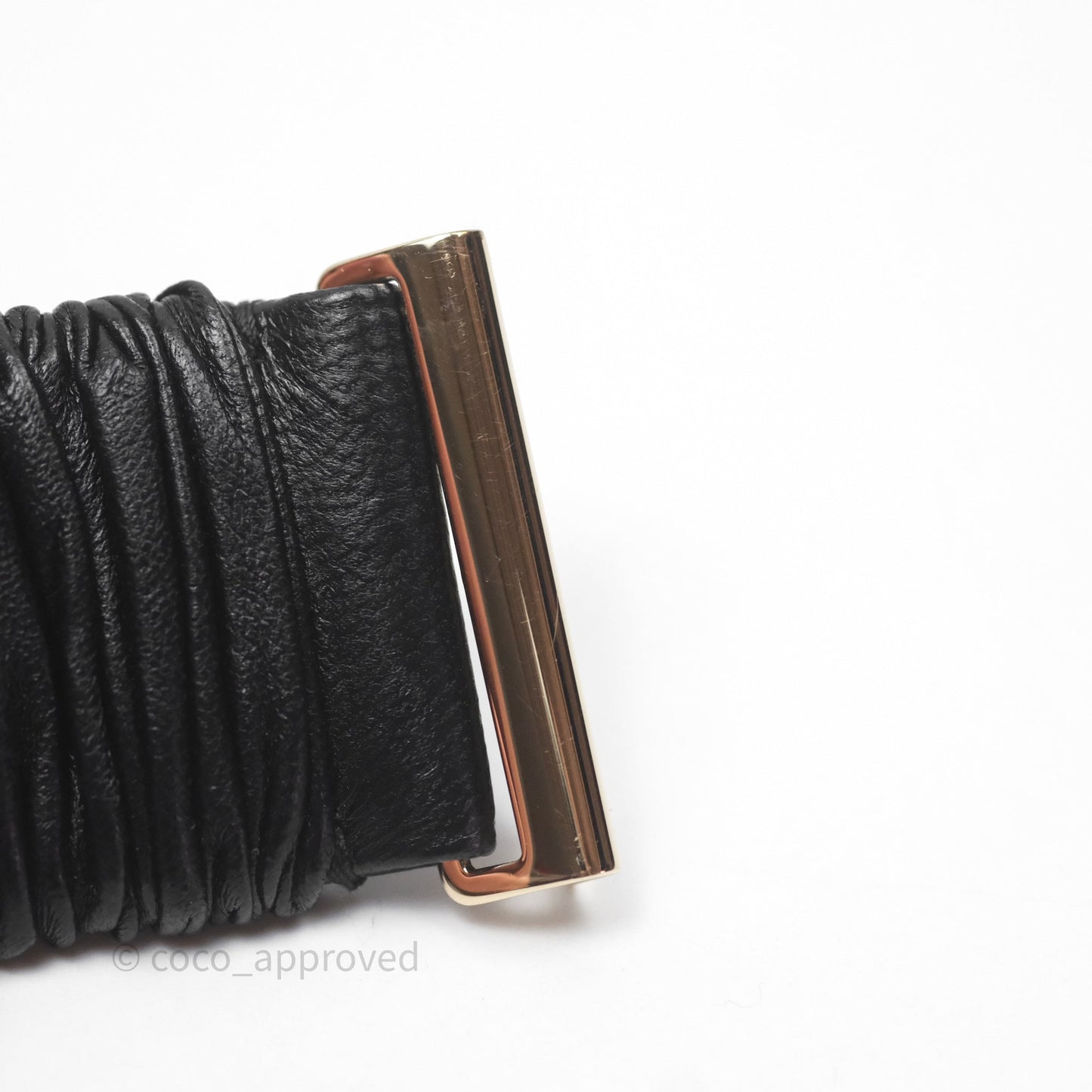 Chanel Square CC Belt Black Gold Hardware Size 75 23C