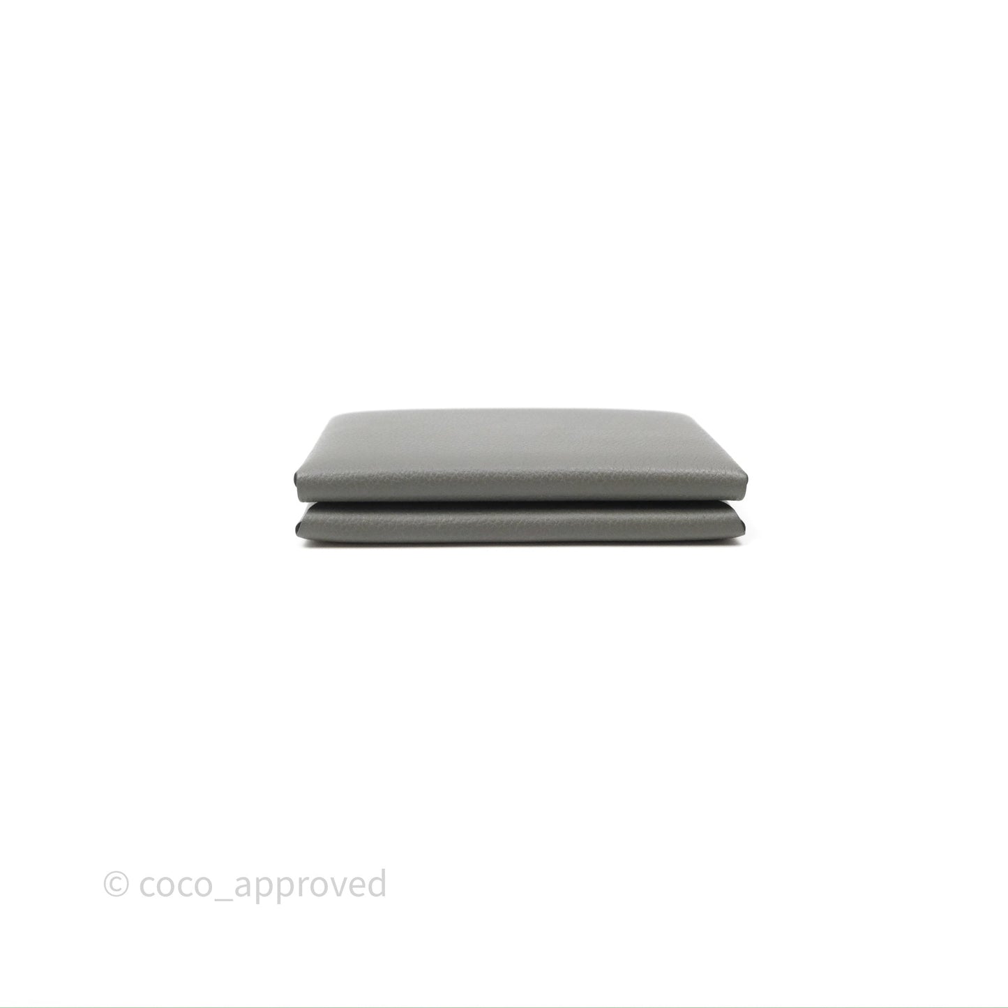 Hermès Calvi Duo Compact Card Holder Gris Meyer 0L Evercolor Palladium Hardware