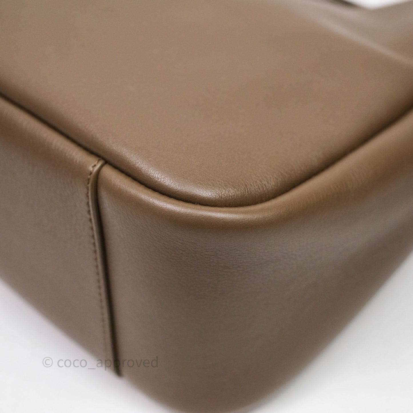 Saint Laurent LE 5 à 7 Supple Small Choco Brown Grained Leather Gold Hardware
