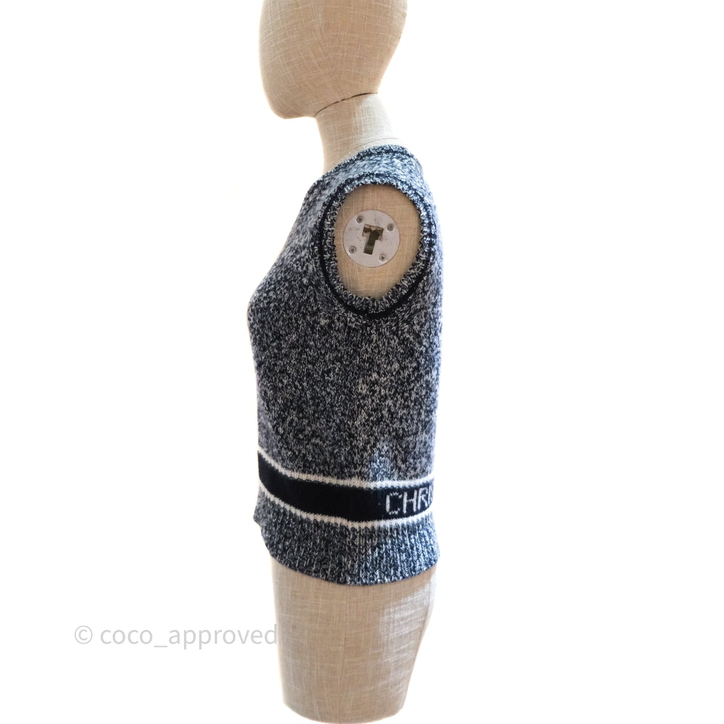 Christian Dior V-neck Knit Sleeveless Sweater Grey