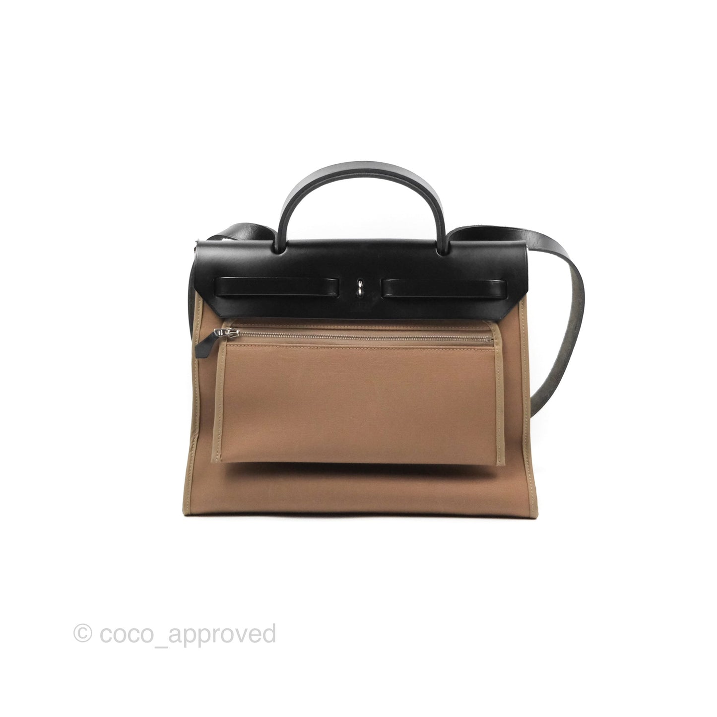 Hermès Herbag Zip 31 Ebene/Etoupe Canvas Palladium Hardware