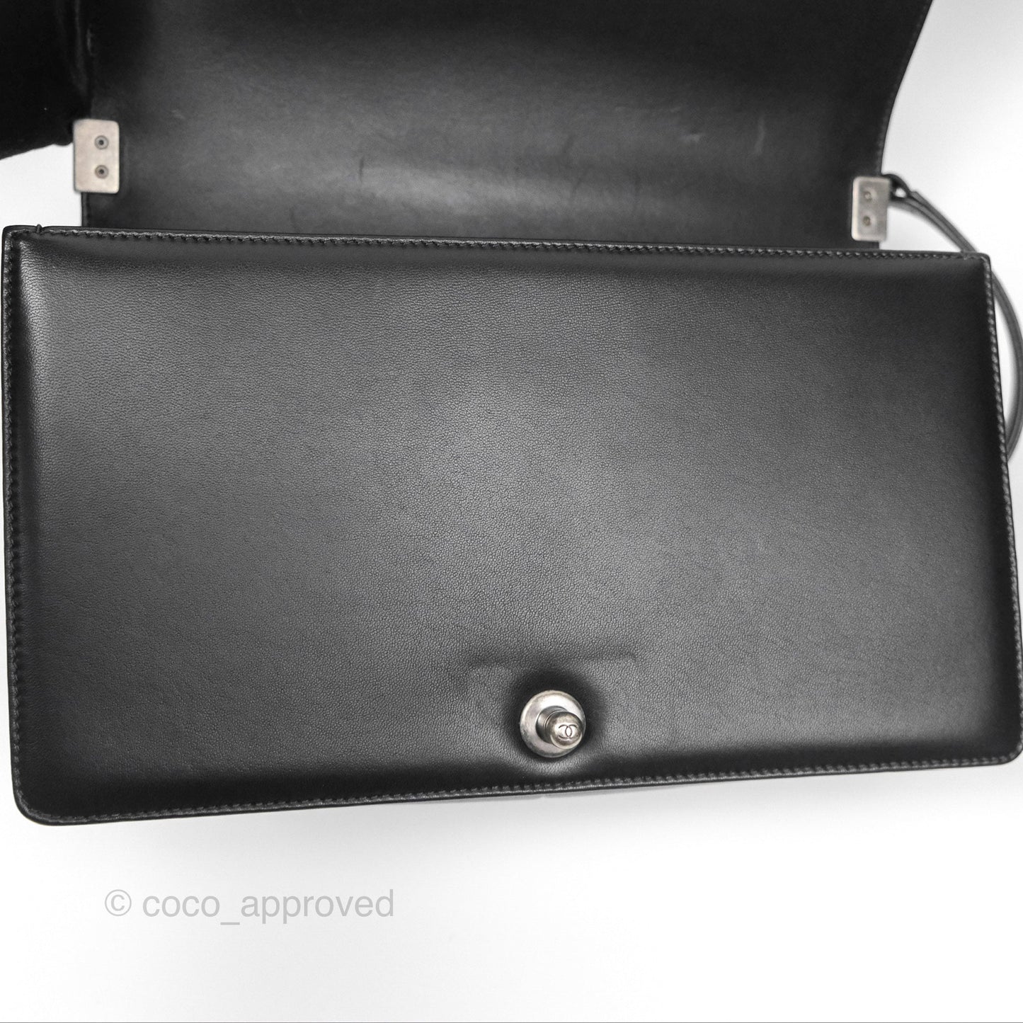 Chanel Quilted New Medium Boy Black Lambskin Ruthenium Hardware