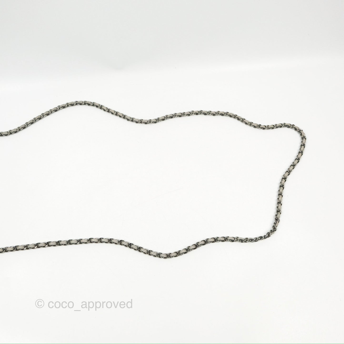 Chanel Chevron Boy Wallet on Chain WOC Grey Lambskin Gun Metal