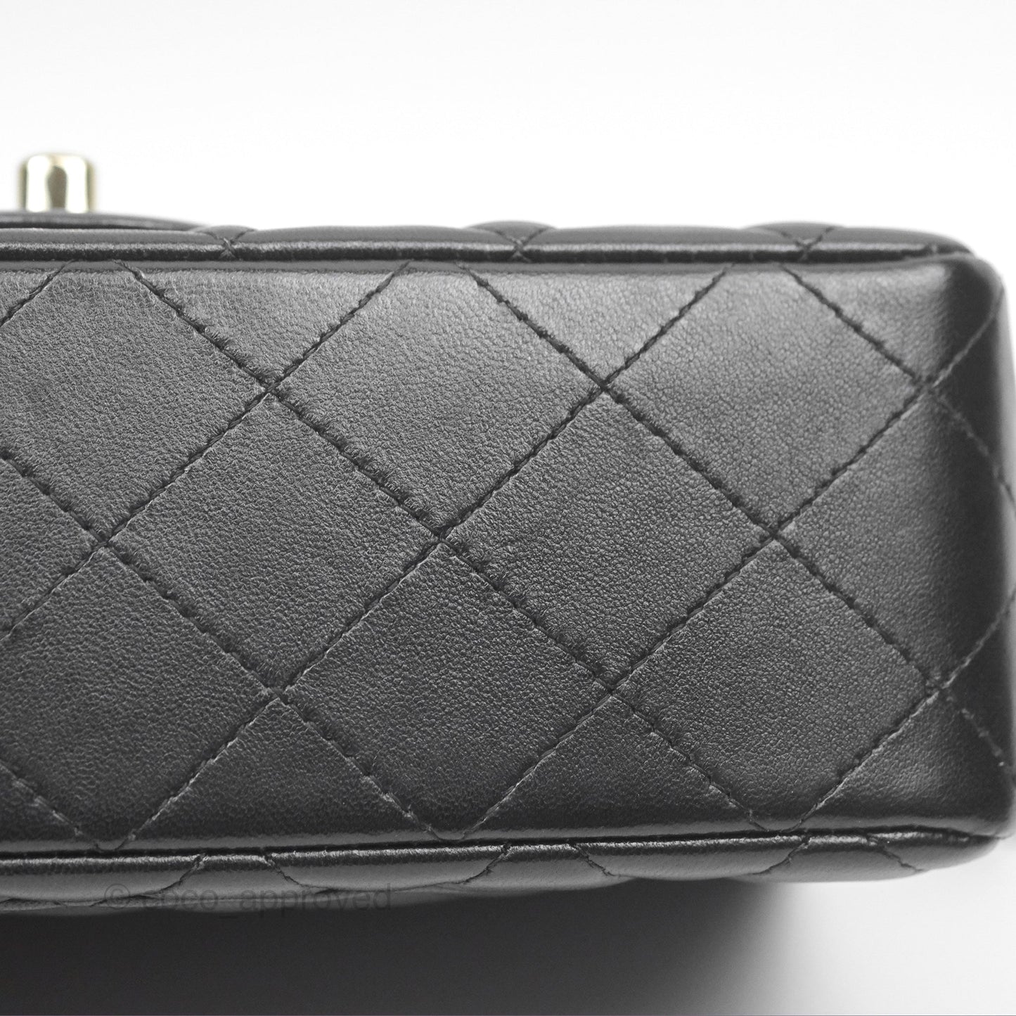 Chanel Mini Rectangular Flap Quilted Black Lambskin Gold Hardware