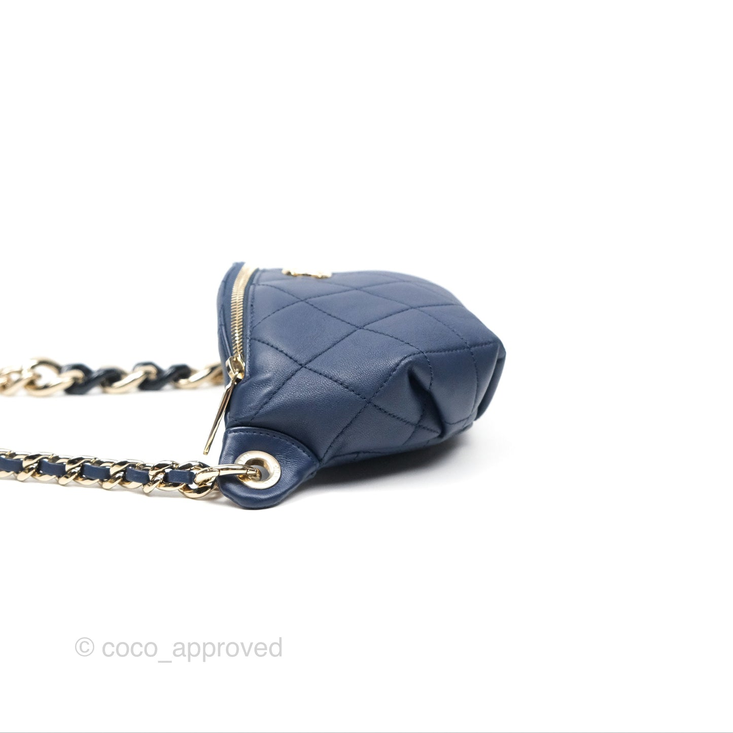 Chanel Resin Bi-Color Chain Belt Bag Navy Lambskin Gold Hardware