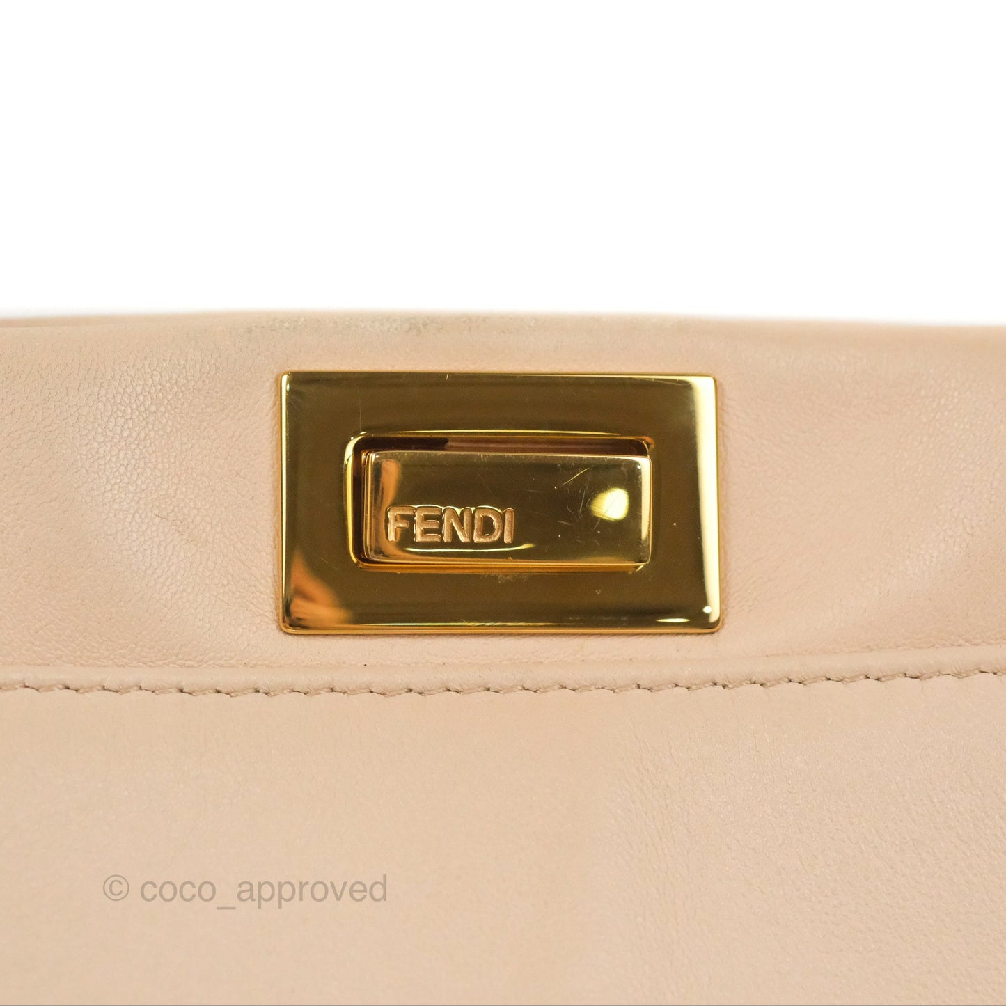 Fendi Mini Peekaboo Bag Poudre Lambskin Gold Hardware