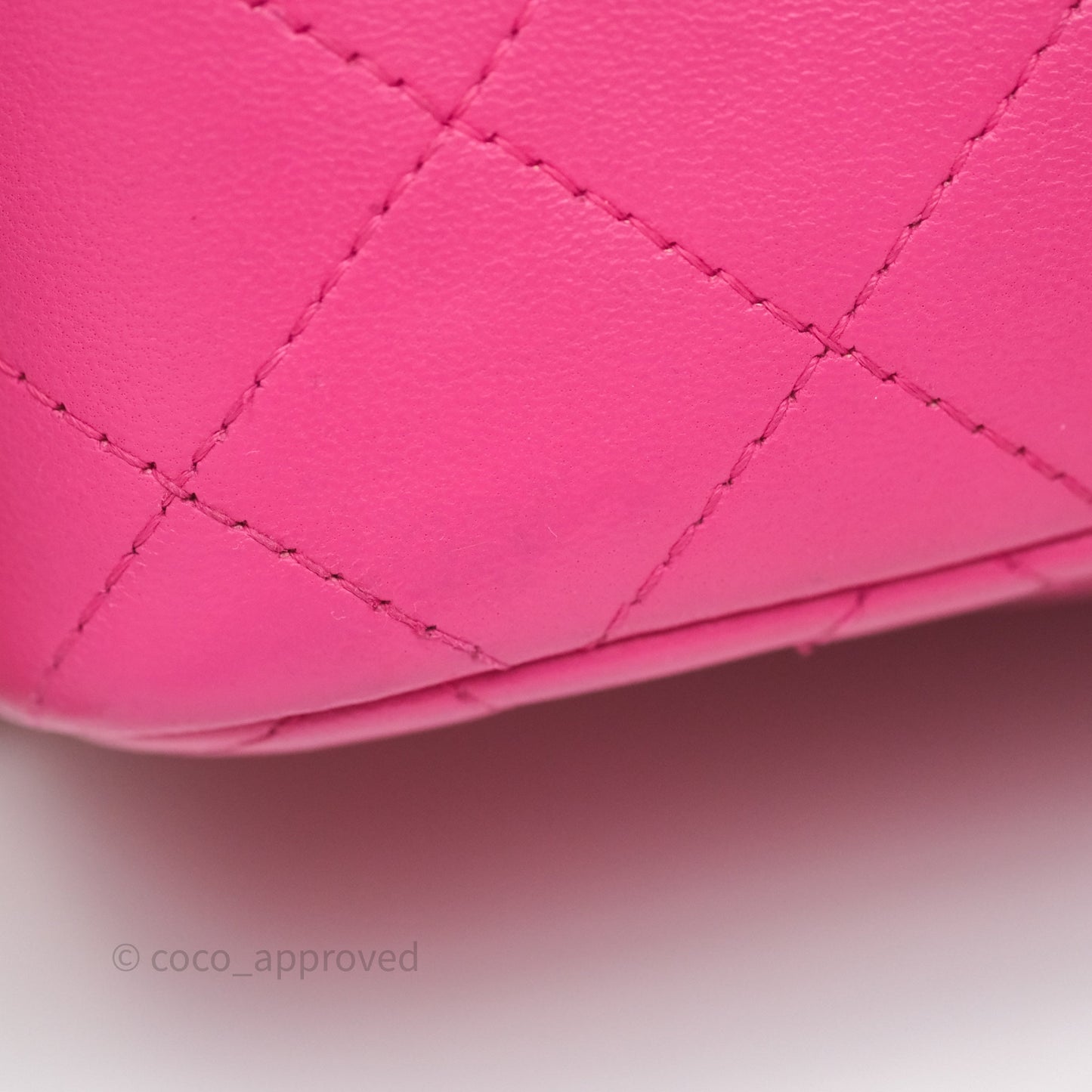 Chanel Mini Rectangular Quilted Dark Pink Lambskin Silver Hardware