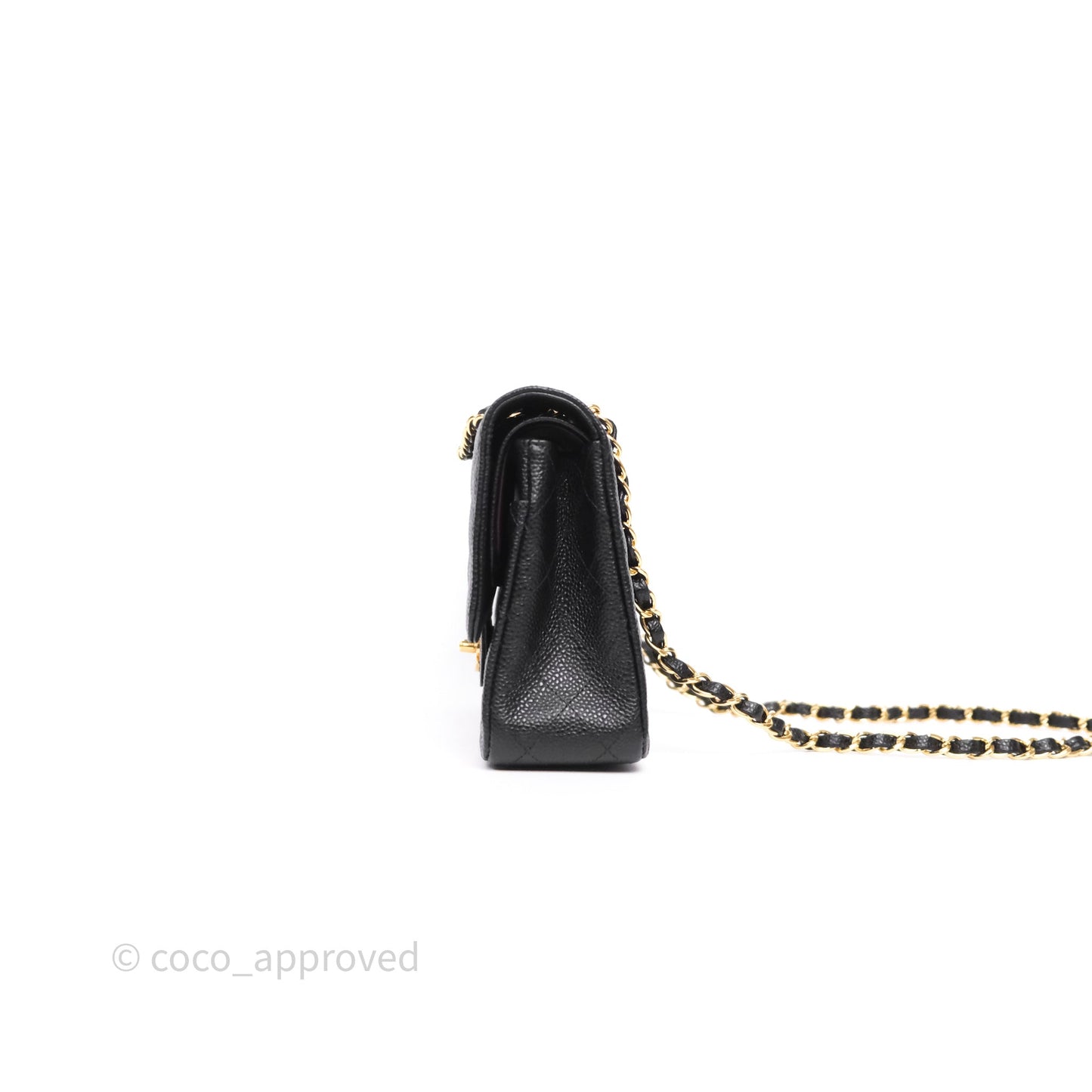 Chanel Classic M/L Medium Flap Quilted Black Caviar Gold Hardware