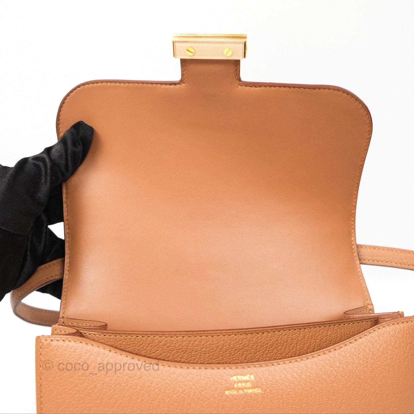 Hermès Constance Mini 18cm Mirror Quebracho Chevre Mysore Gold Hardware