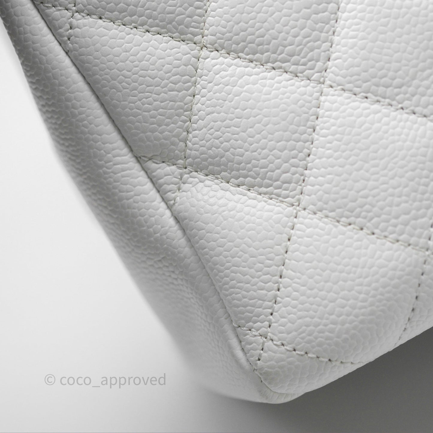 Chanel GST White Caviar Silver Hardware