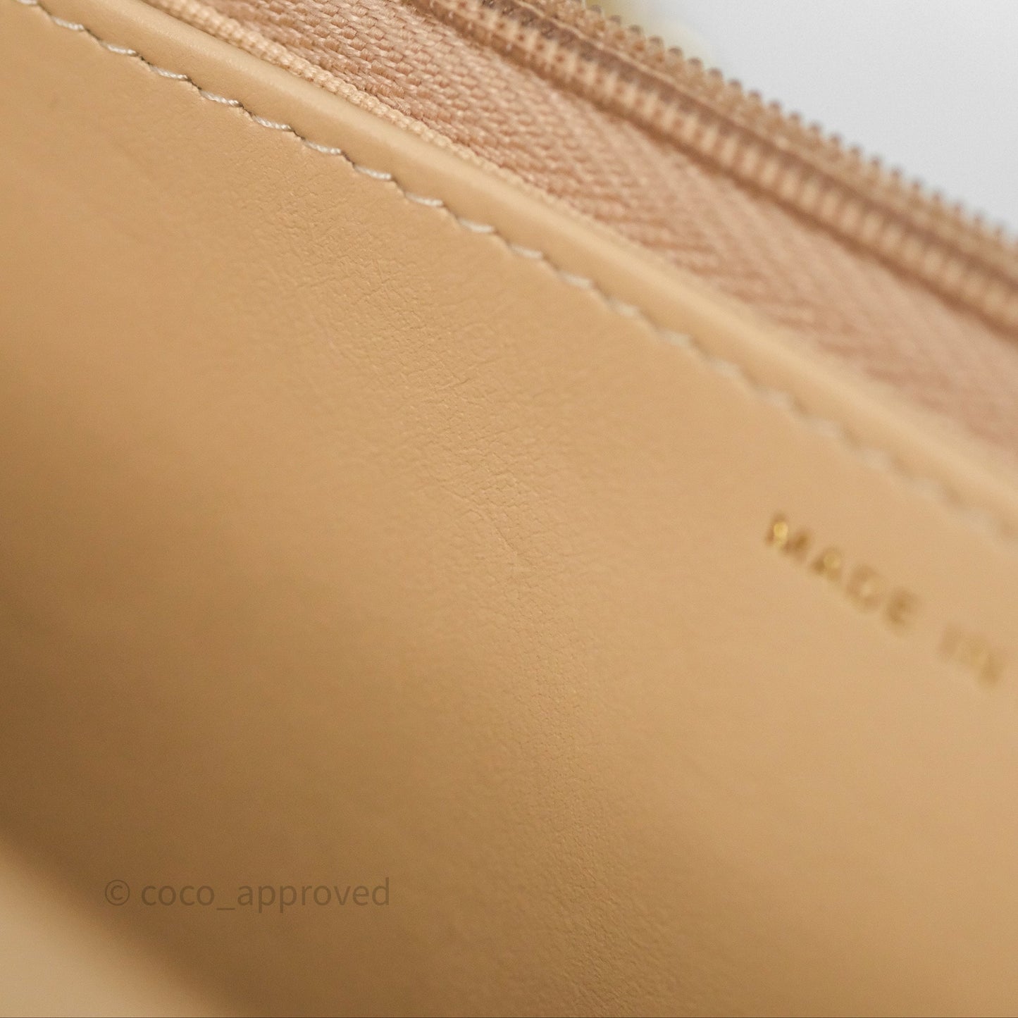 Chanel Quilted Classic Wallet on Chain WOC Beige Caviar Gold Hardware