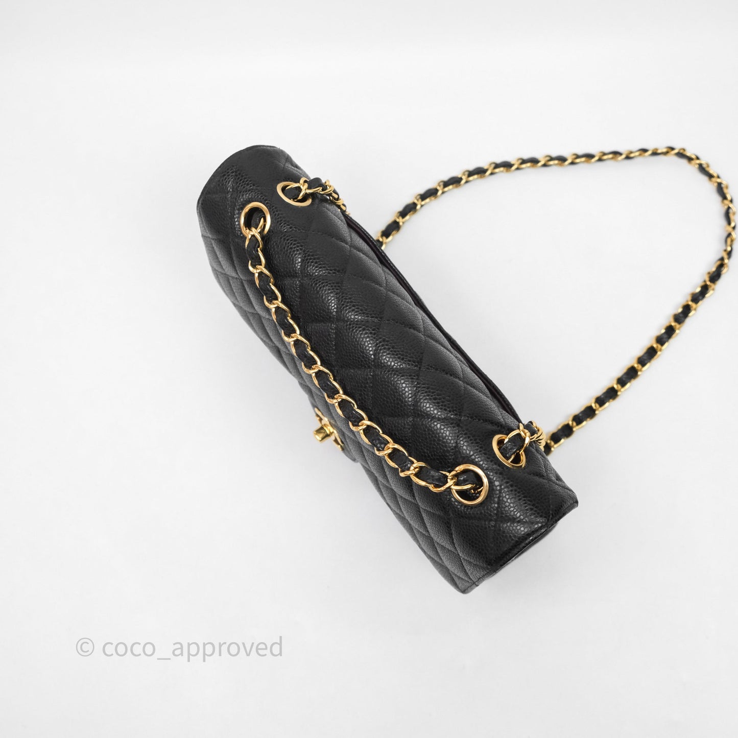 Chanel Classic M/L Medium Flap Quilted Black Caviar Gold Hardware