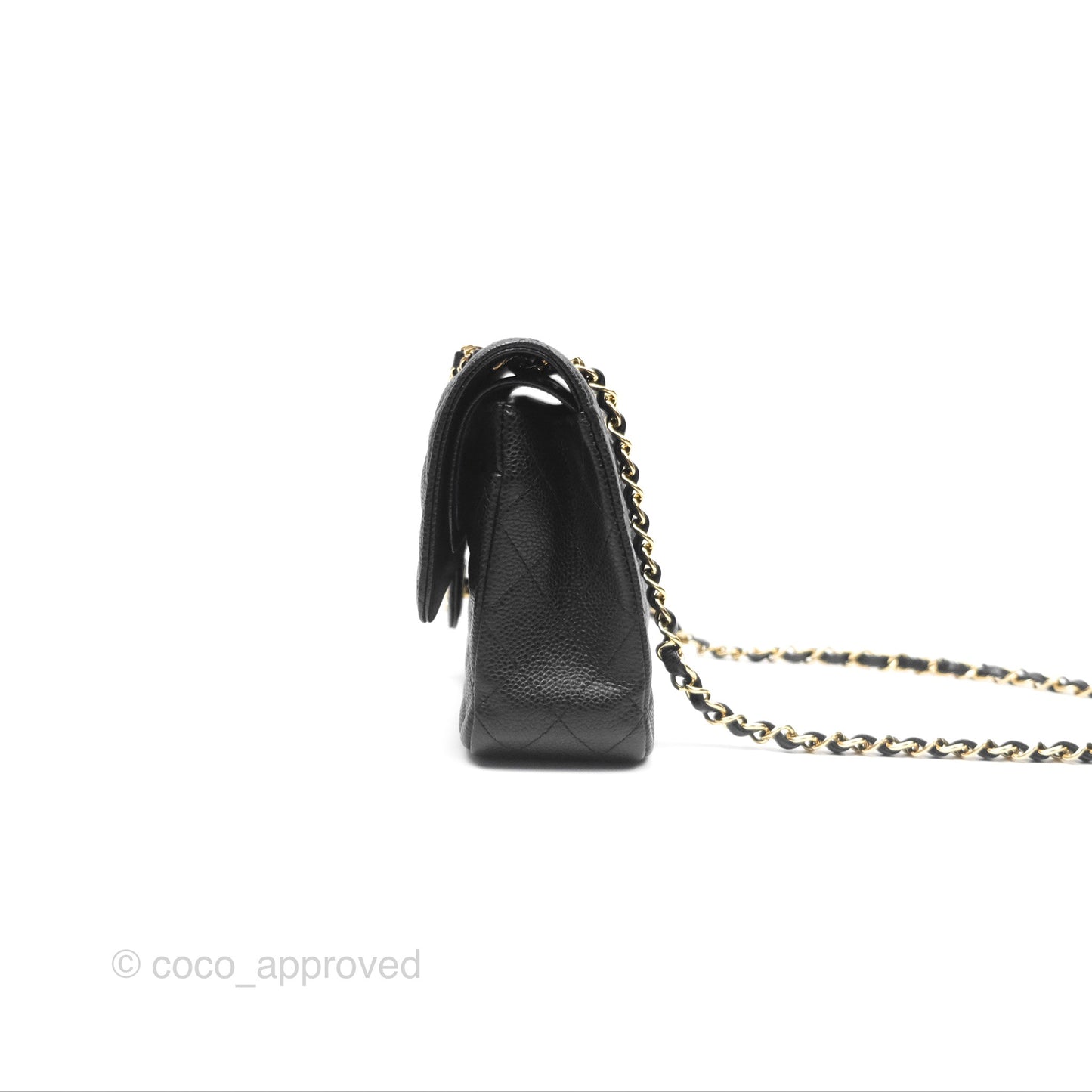 Chanel Classic M/L Medium Flap Quilted Black Caviar Gold Hardware