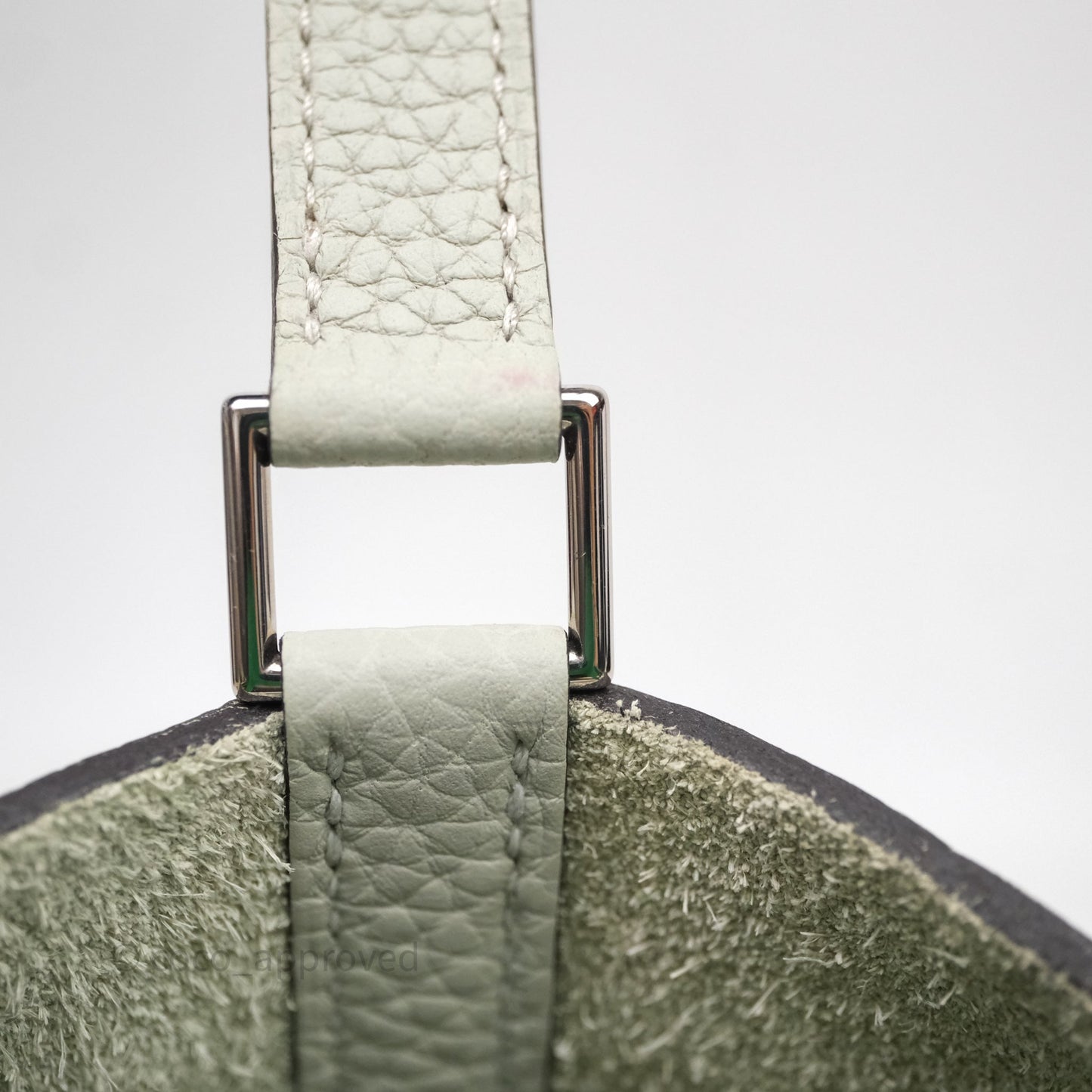 Hermes Picotin 18 Gris Neve/Vert 0V Comics Clemence Palladium Hardware