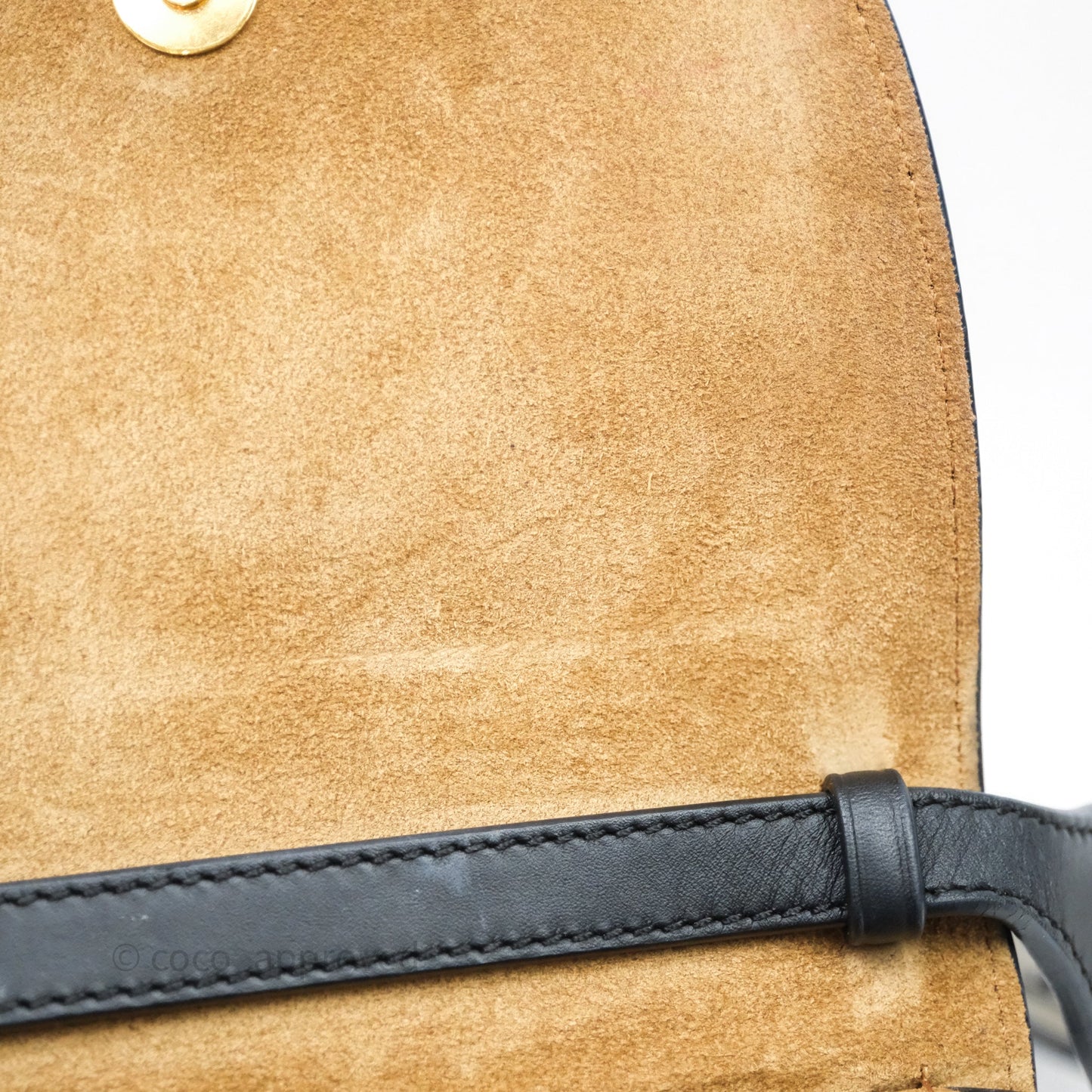Loewe Mini Gate Dual Bag in Soft Calfskin & Jacquard Strap Black