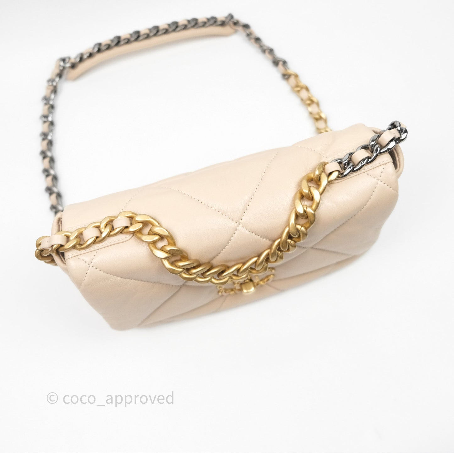 Chanel 19 Small Beige Mixed Hardware
