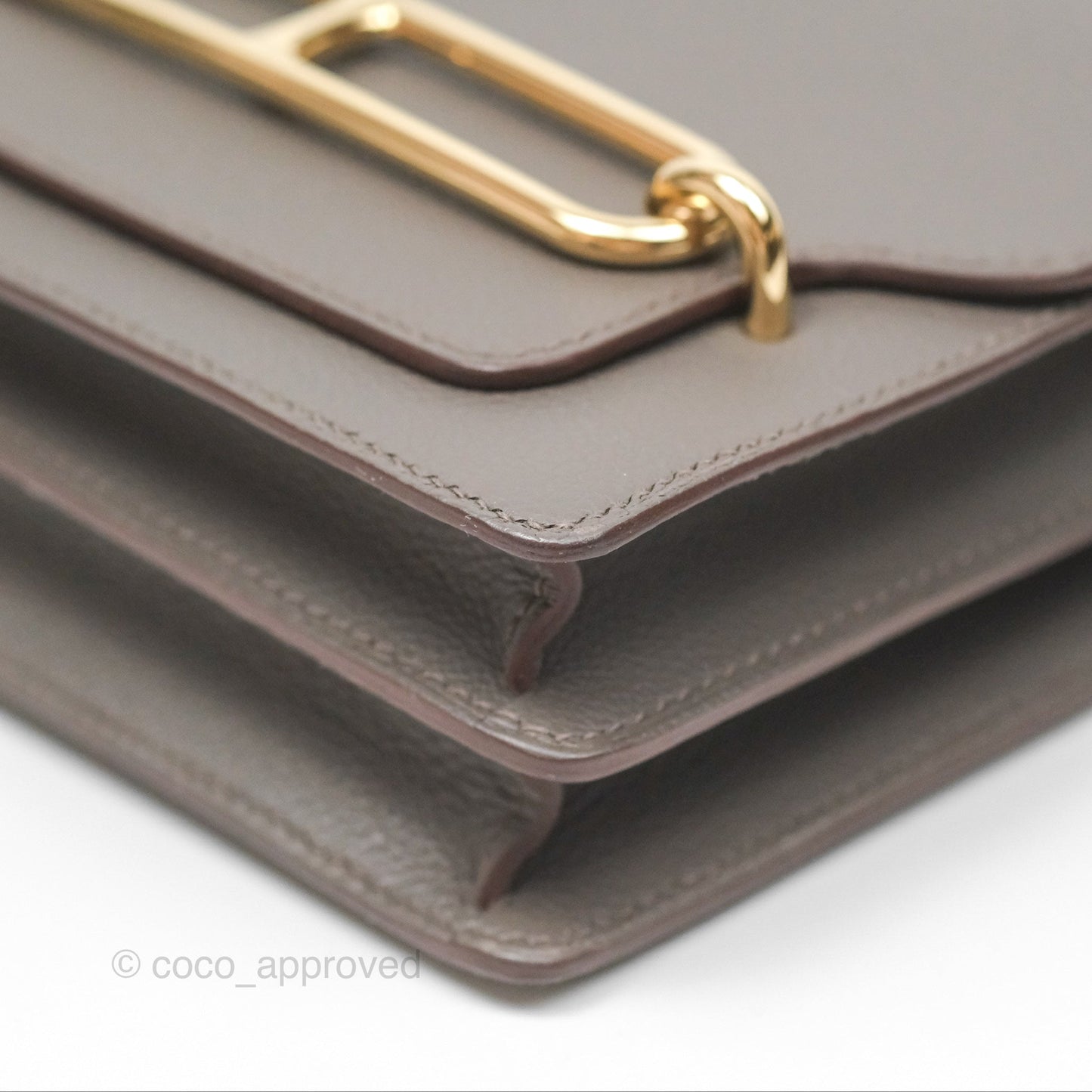 Hermès Roulis Mini 18 Gris Etain 8F Evercolor Gold Hardware