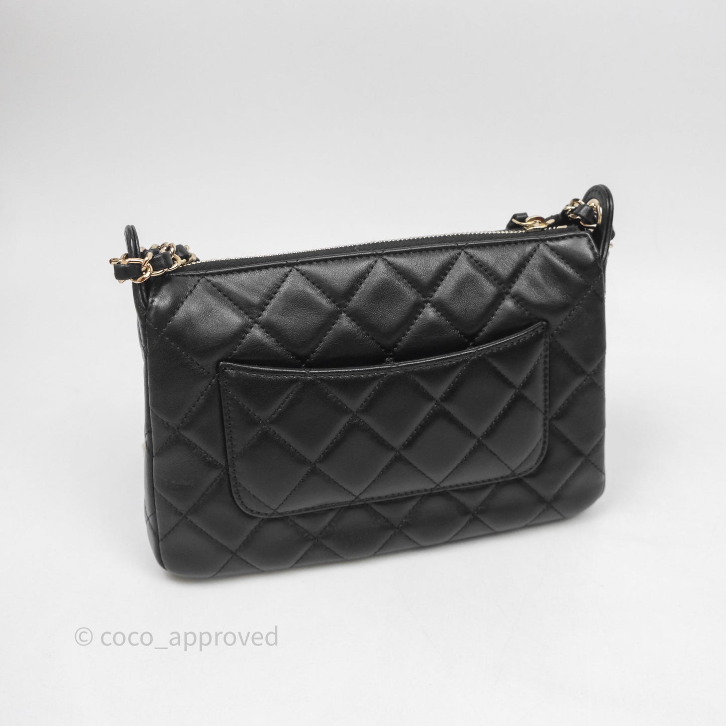 Chanel Camera Bag Black Lambskin Gold Hardware 25C