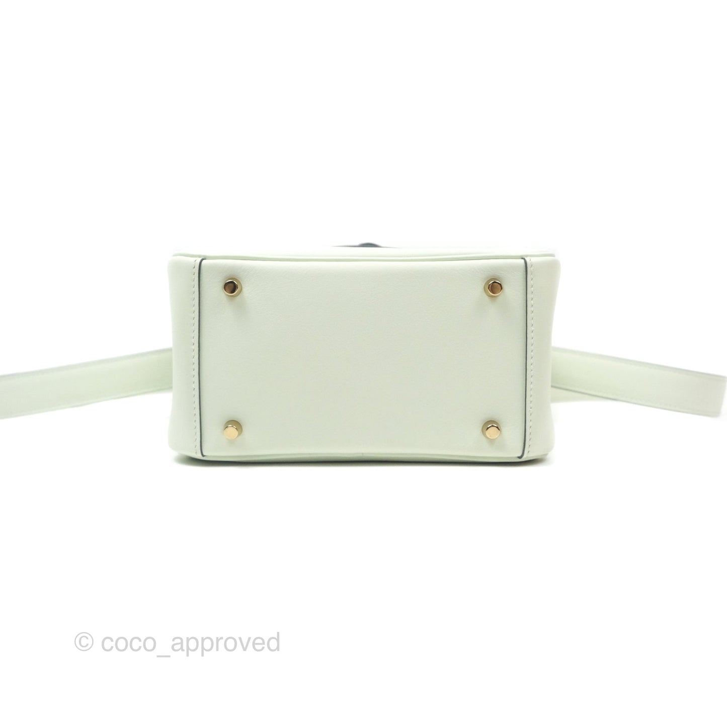 Hermès Mini Lindy Touch Vert Fizz 0S Swift Alligator Handle Gold Hardware