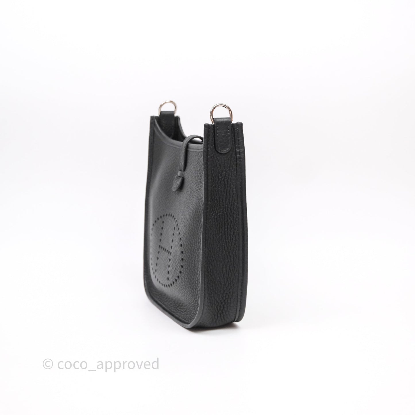 Hermès Mini Evelyne 16 Noir 89 Clemence Palladium Hardware