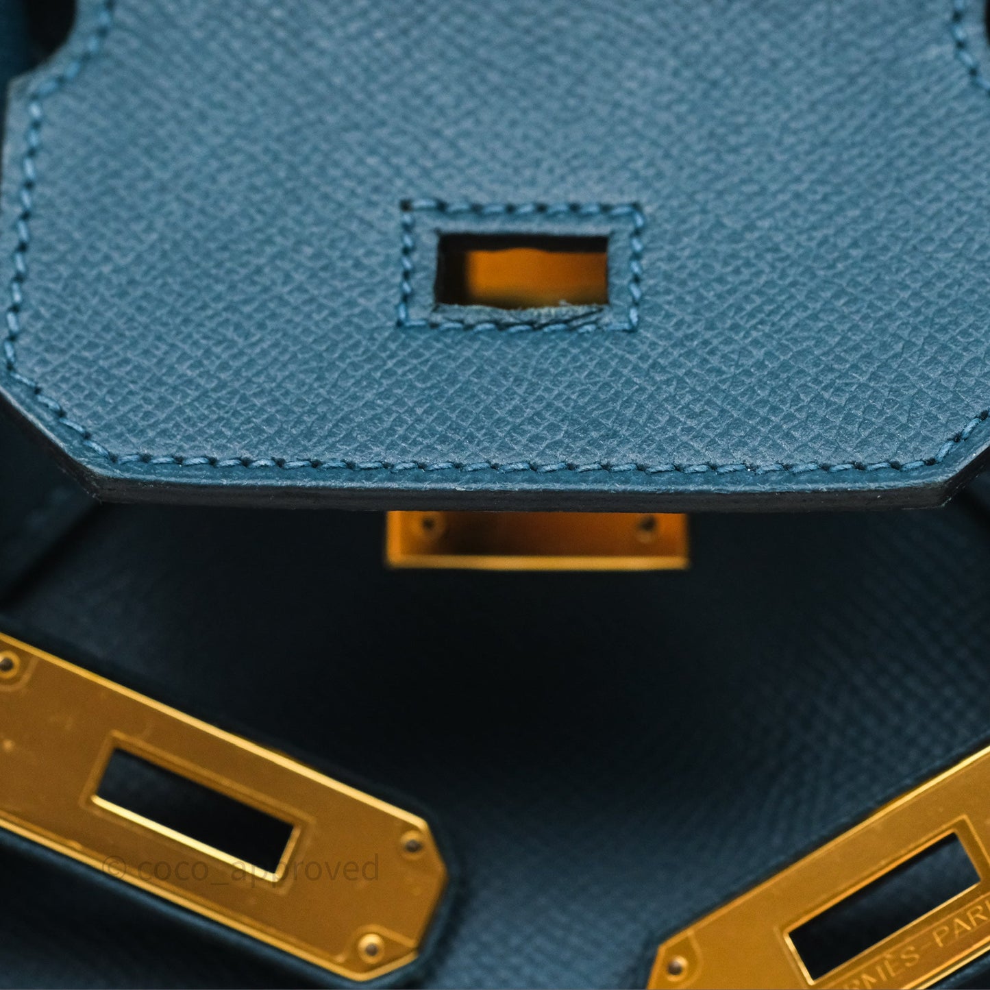 Hermès Birkin 30 Retourne Bleu de Prusse 7P Epsom Gold Hardware