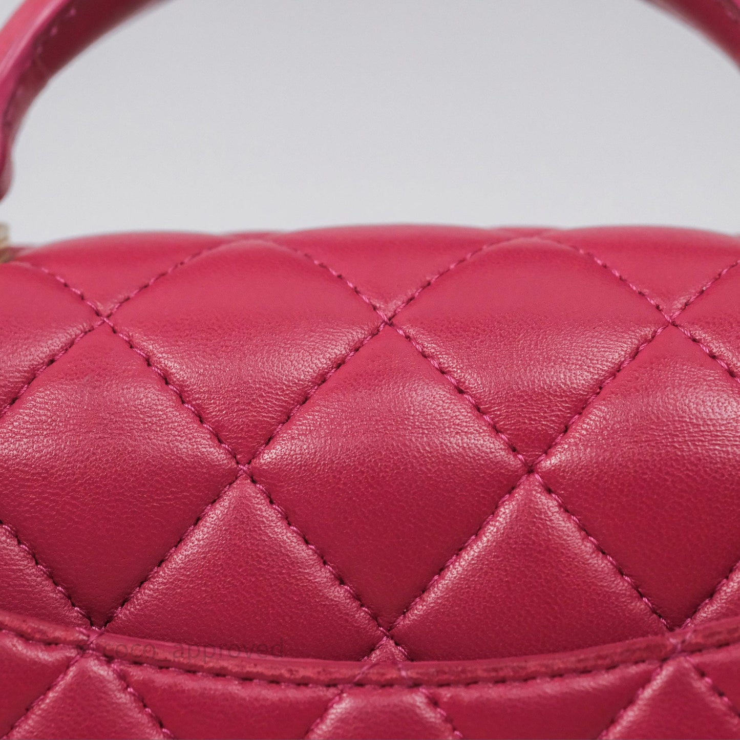 Chanel Top Handle Mini Rectangular Flap Red Lambskin Aged Gold Hardware