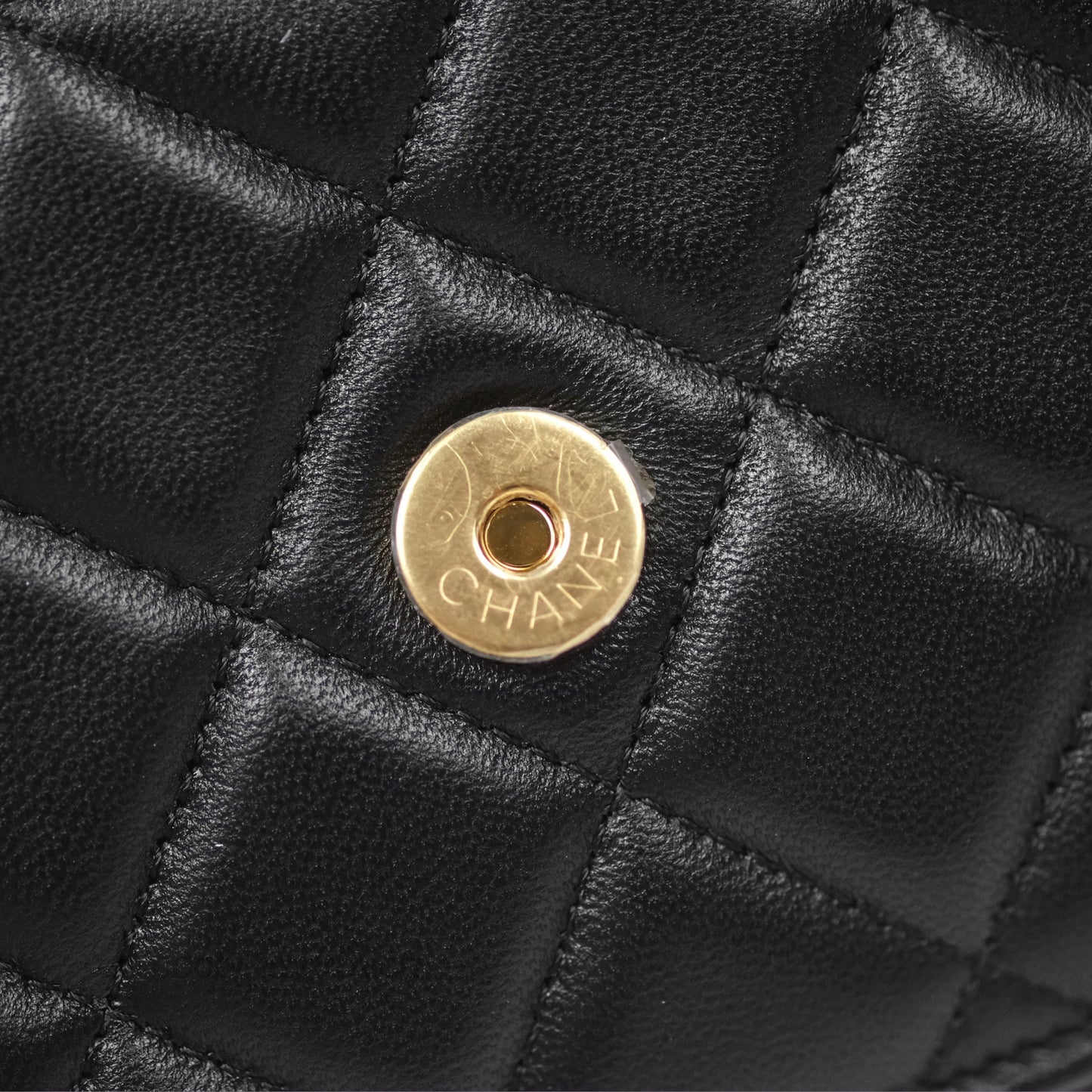 Chanel Quilted Classic Wallet on Chain WOC Black Lambskin Gold Hardware