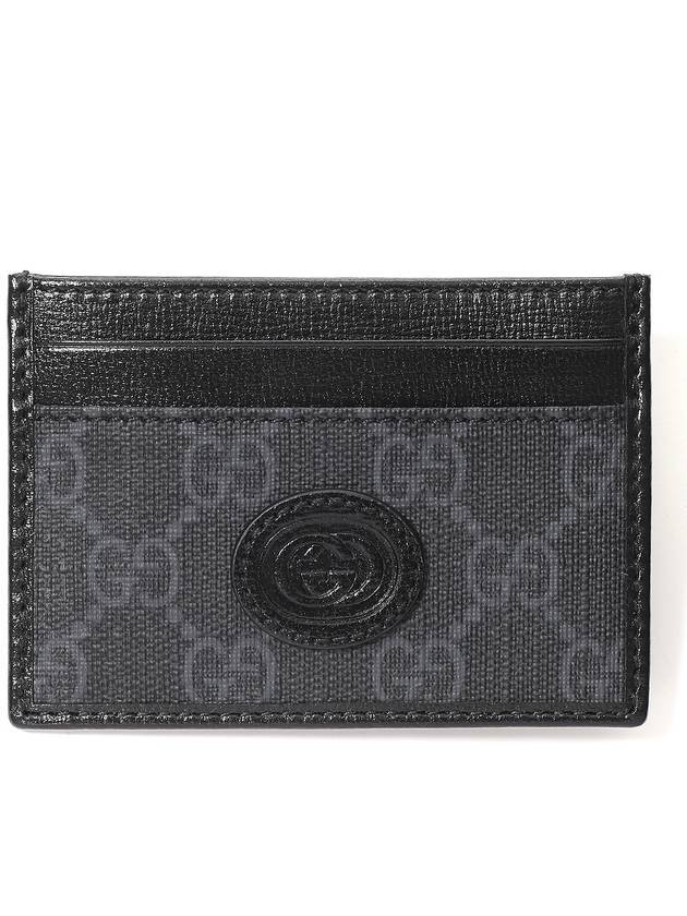 Luxury Gucci Trending 2025 GG Supreme Canvas Card Wallet Black