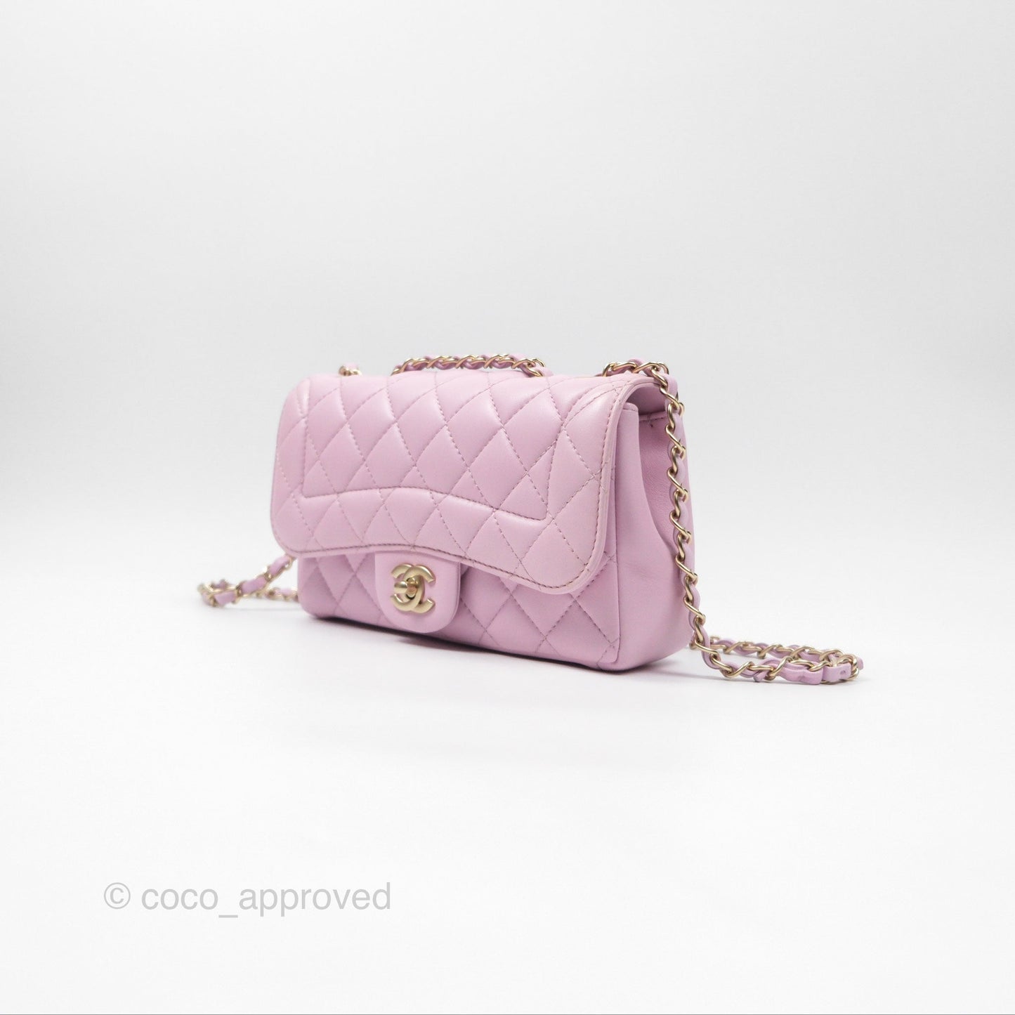Chanel Quilted Flap Bag Pink Lambskin Aged Gold Hardware