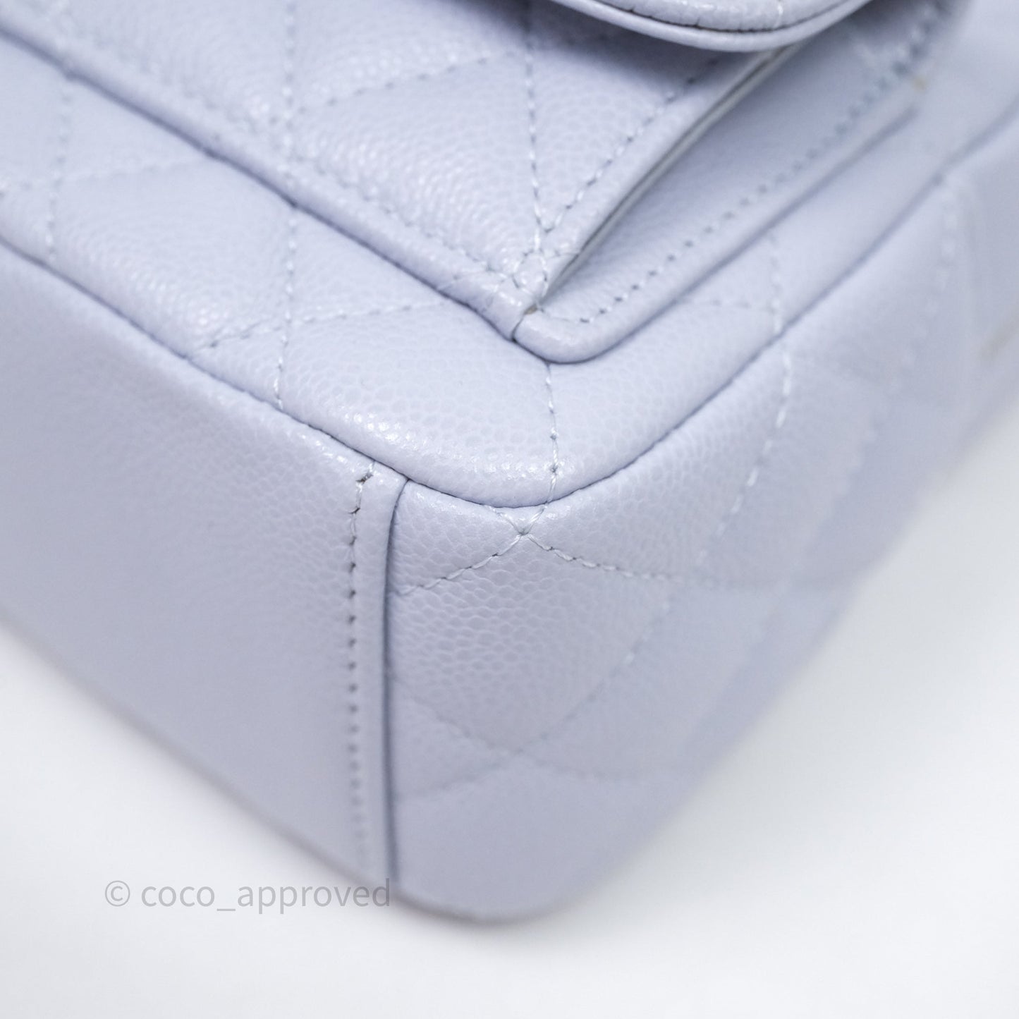 Chanel Classic Mini Backpack Light Blue Caviar Silver Hardware