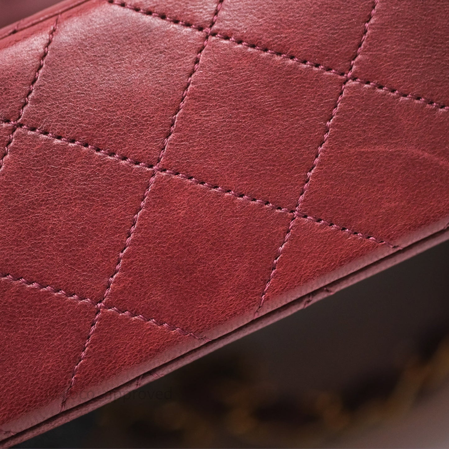 Chanel Vintage Mini Square Burgundy Lambskin 24K Gold Hardware