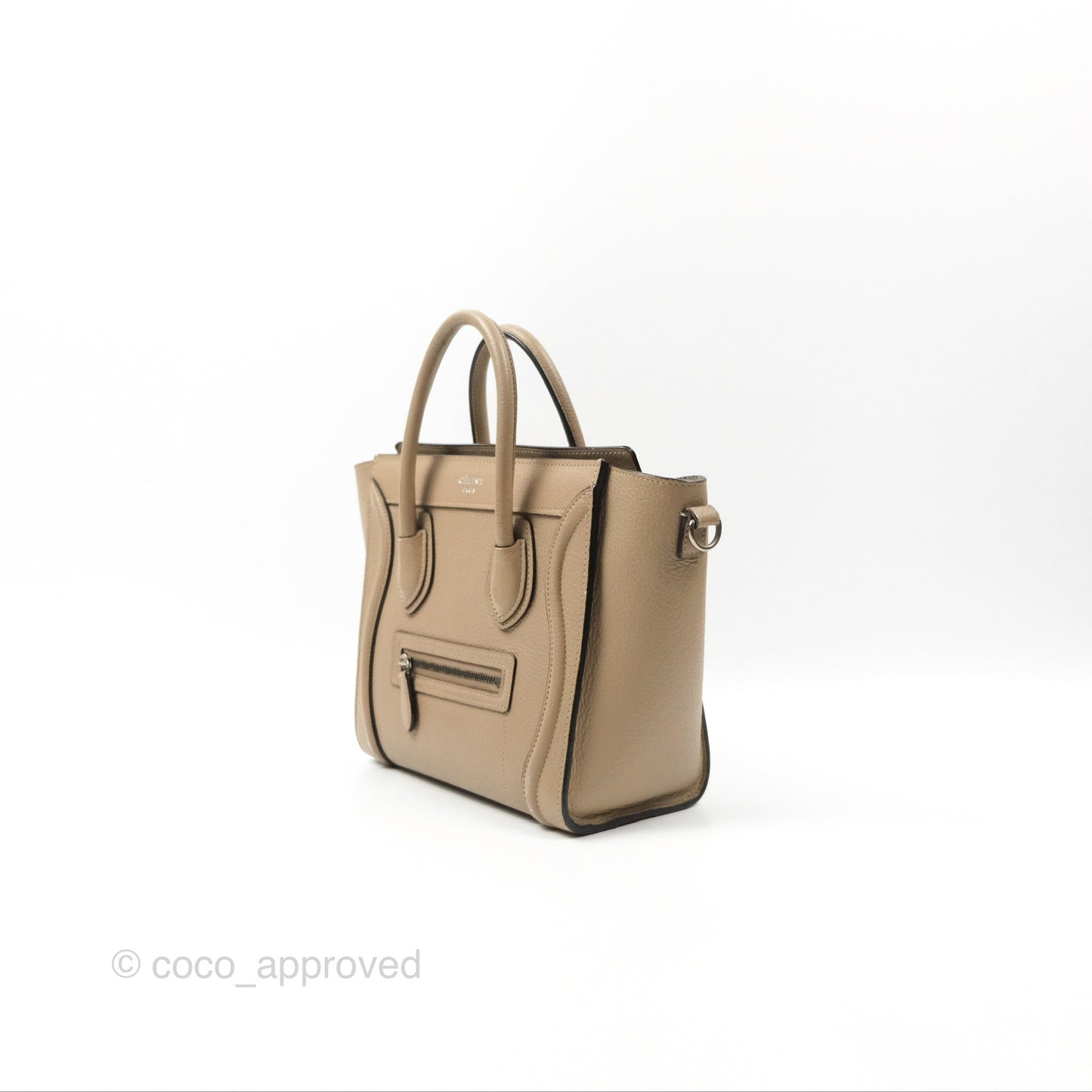 Celine Nano Luggage Bag Dune Drummed Calfskin