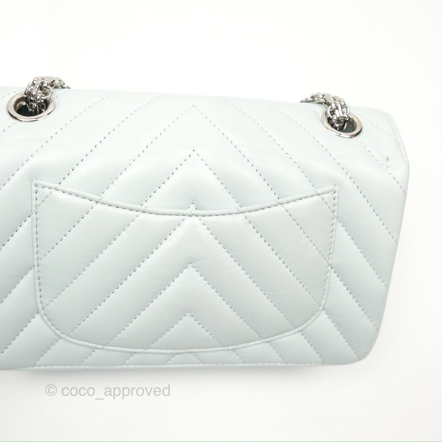 Chanel Mini Reissue 224 Blue Aged Calfskin Silver Hardware