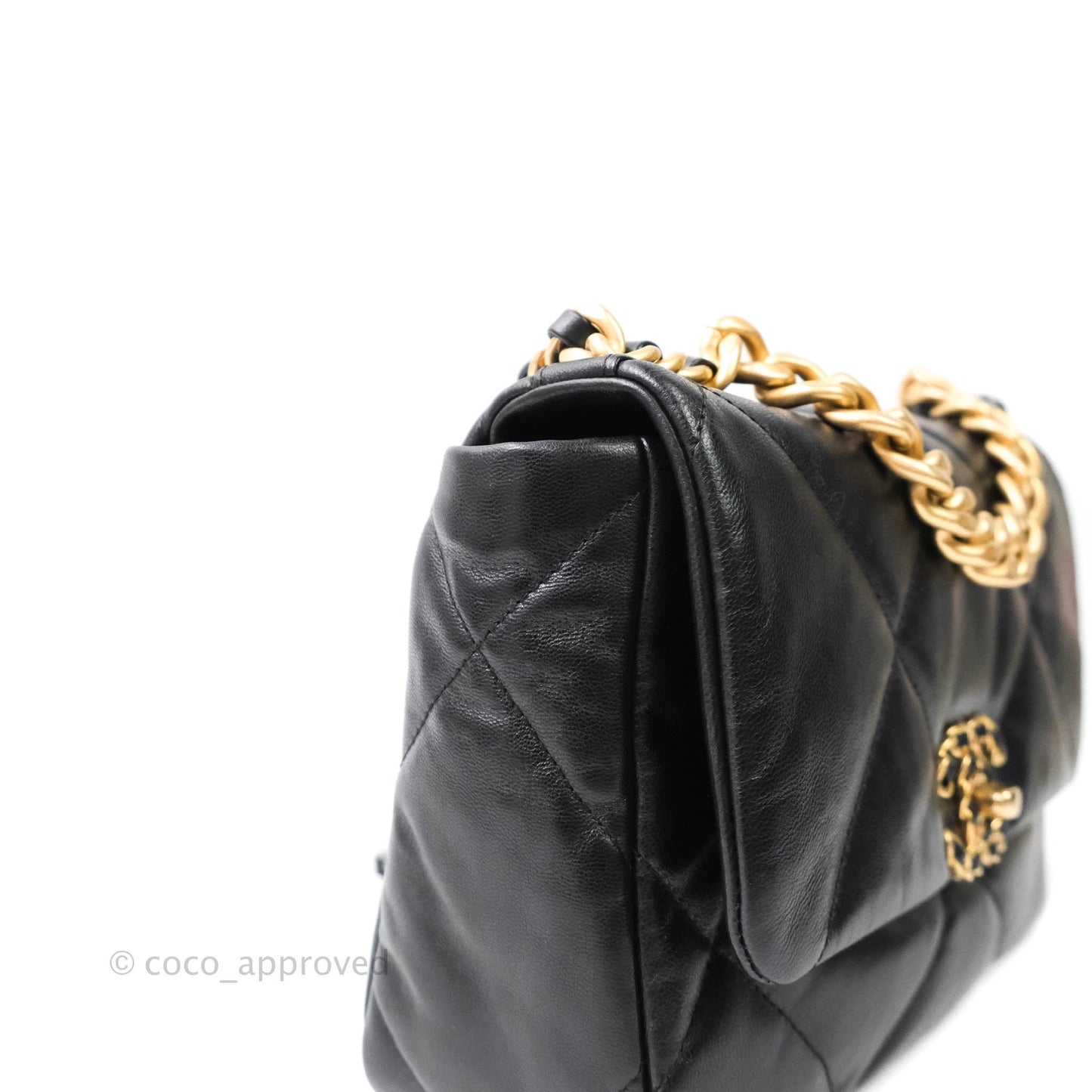 Chanel 19 Small Black Goatskin Mixed Hardware Goatskin