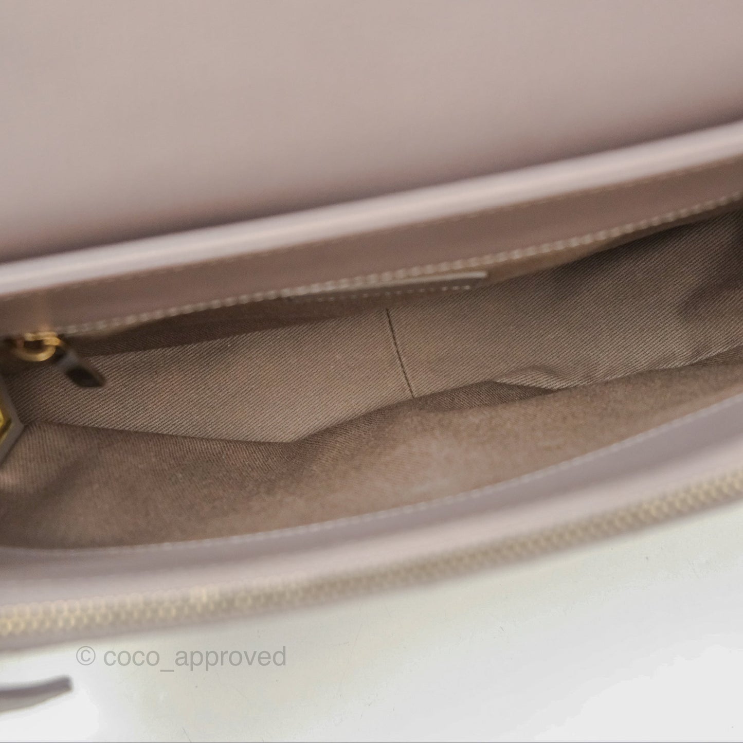 Chanel Coco Curve Flap Burnished Lilac Grey Calfskin Goatskin Antique Gold Hardware