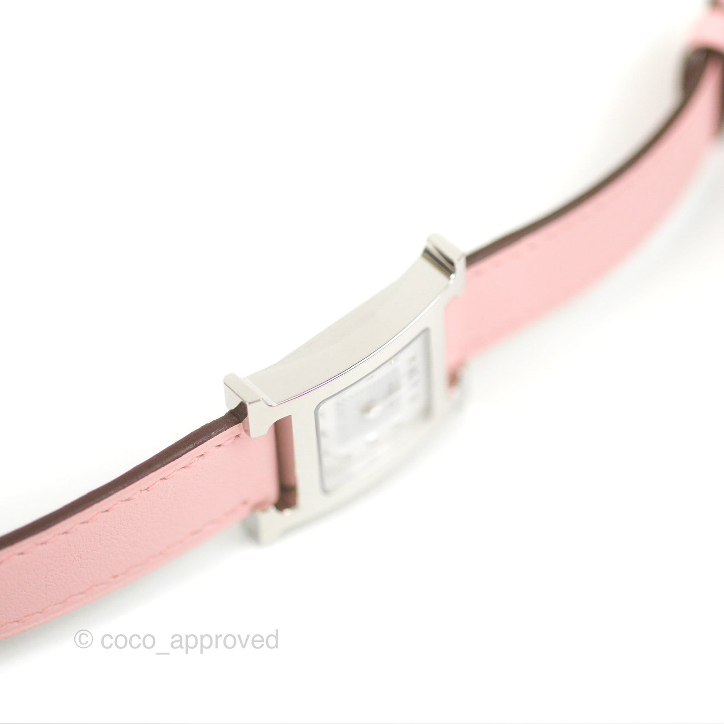 Hermès Heure H Watch Rose Sakura Swift Palladium Hardware