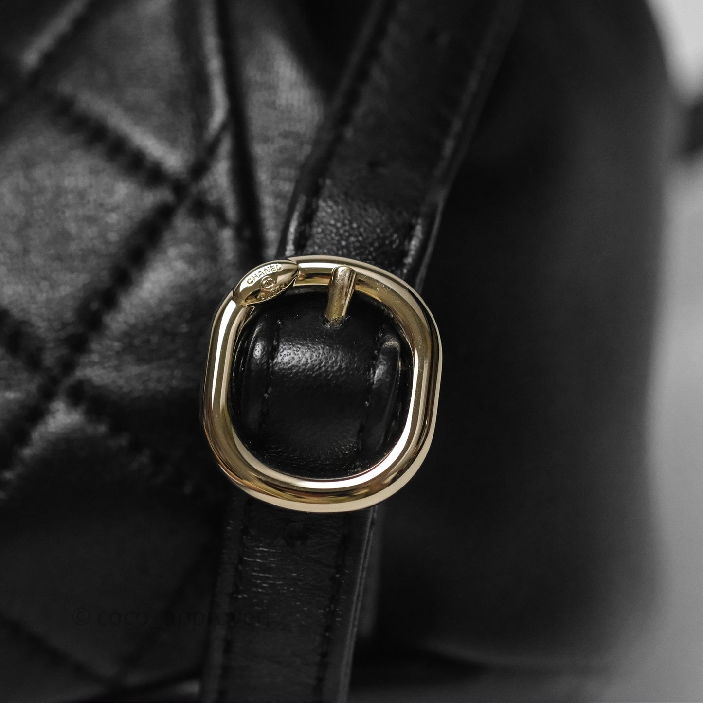 Chanel Small Duma Drawstring Backpack Black Lambskin Gold Hardware