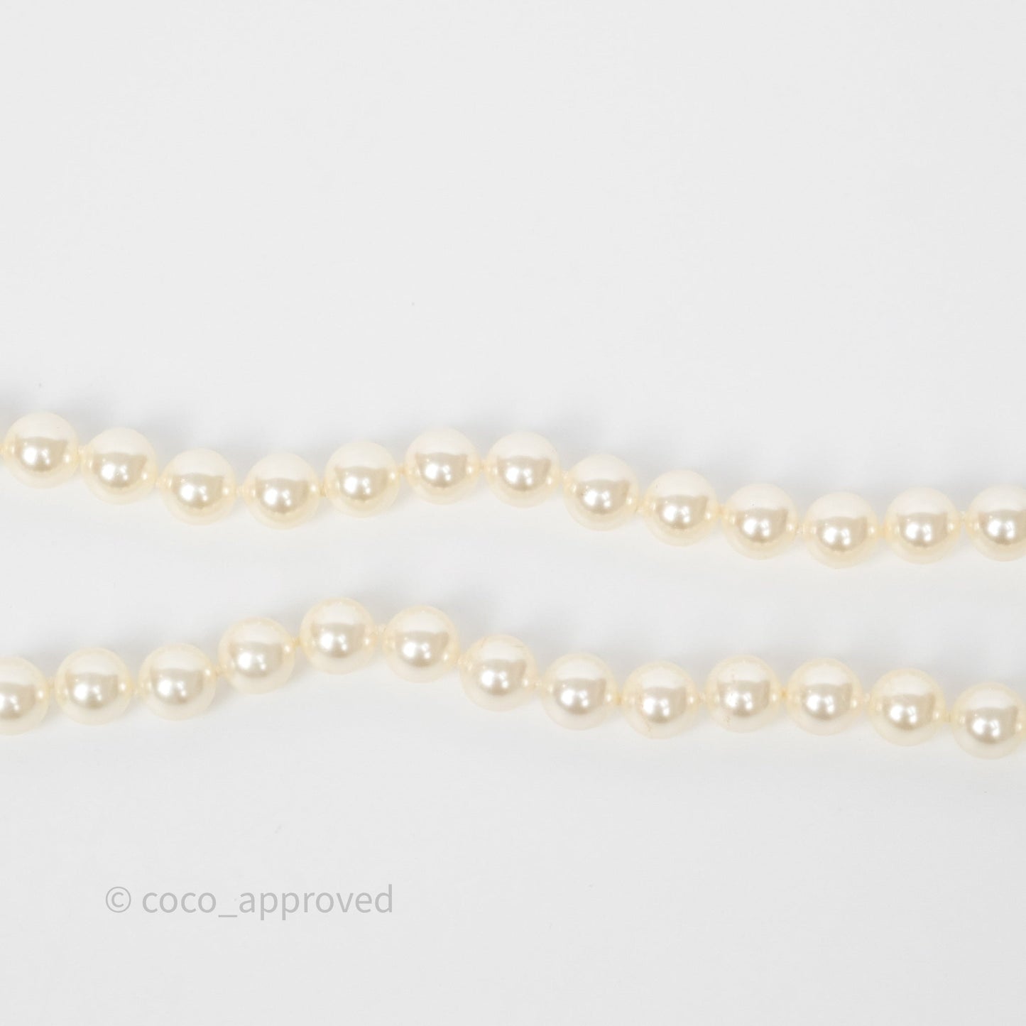 Chanel CC Pearl Long Necklace Gold Tone 20A