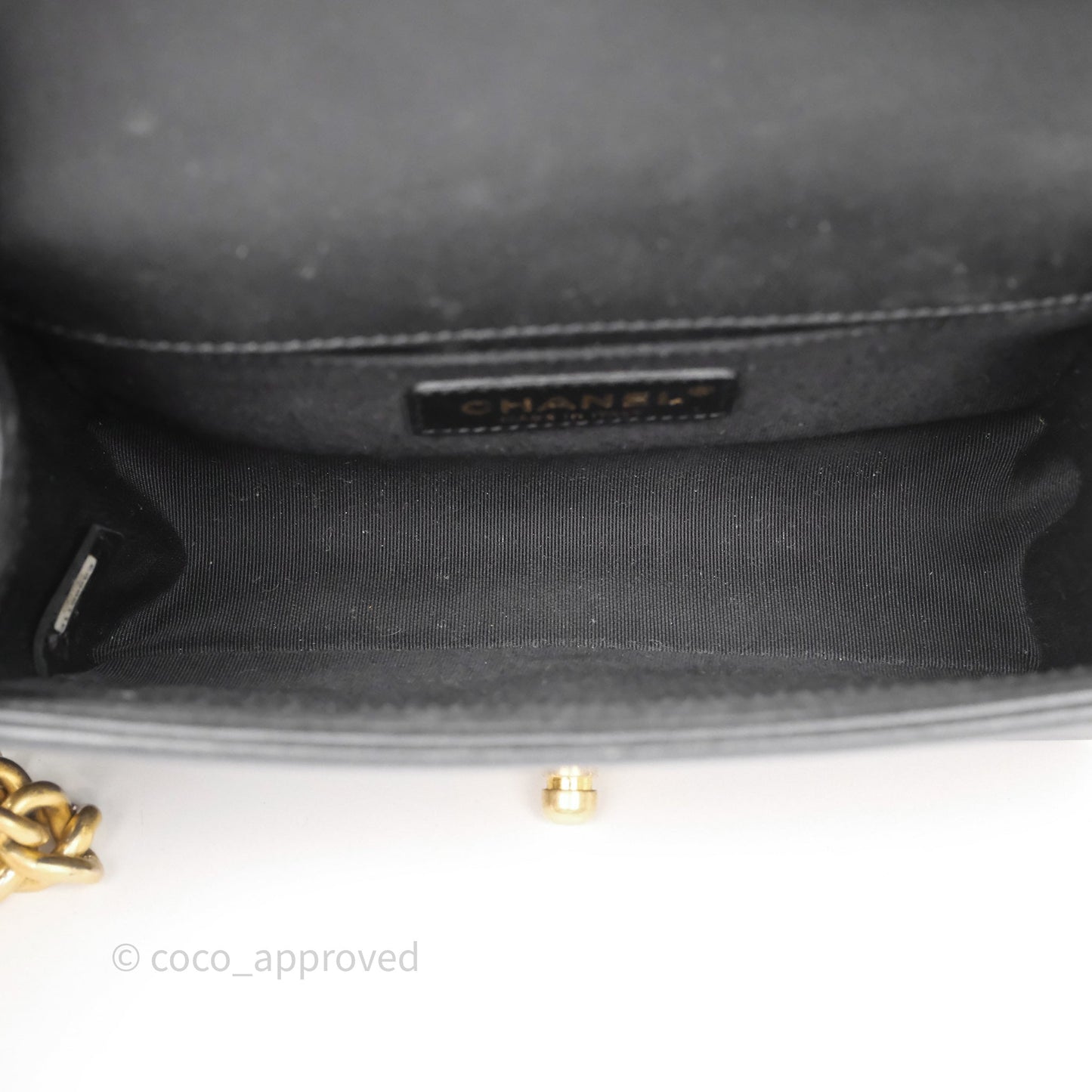 Chanel Small Boy Black Lambskin Aged Gold Hardware