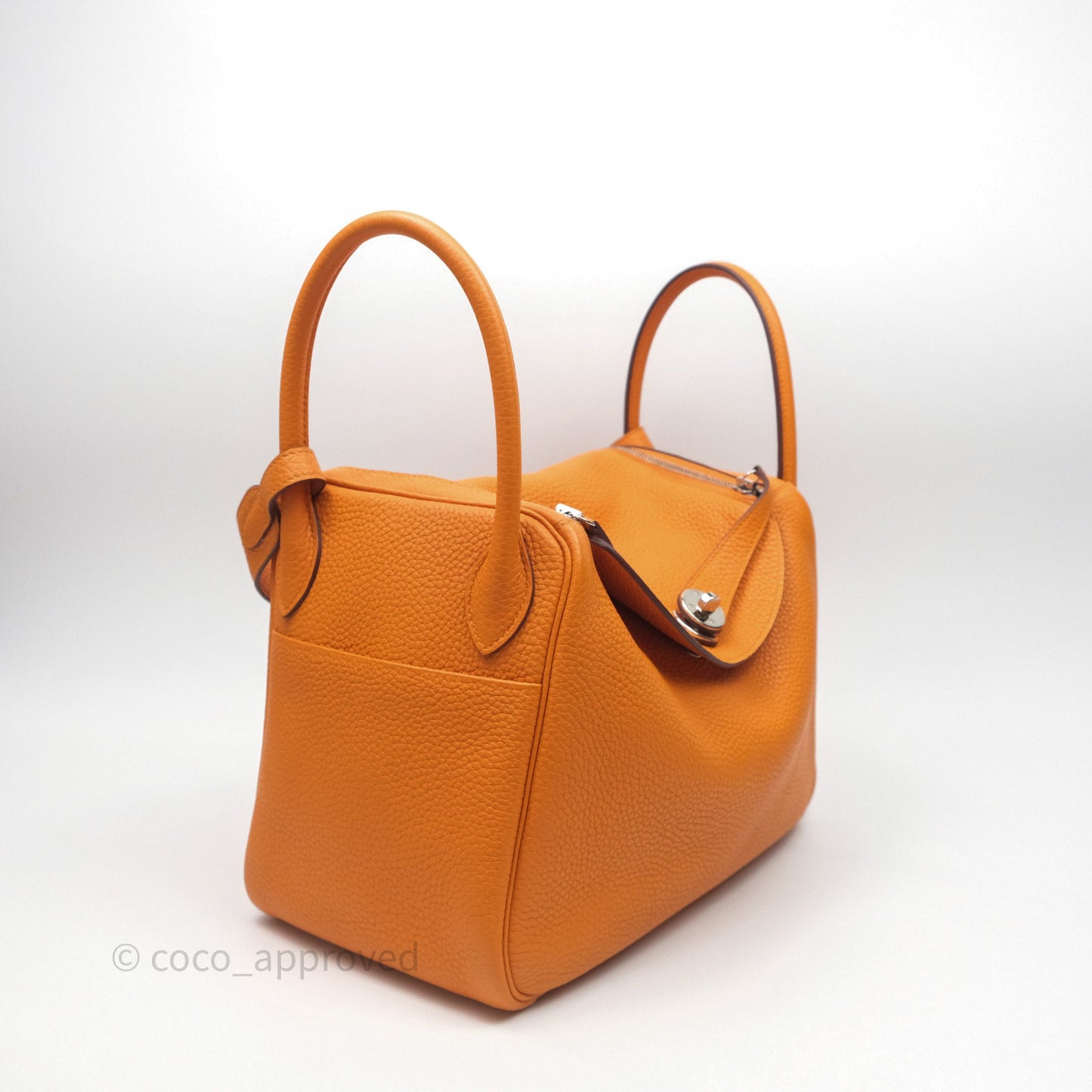 Hermès Lindy 30 Abricot I9 Clemence Palladium Hardware