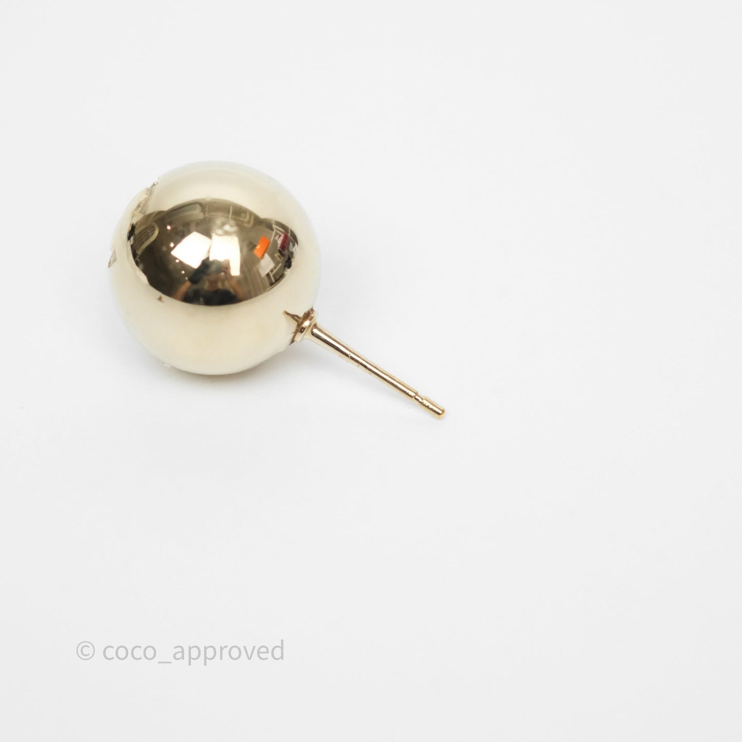 Chanel CC Sphere Earrings Gold Tone 21S