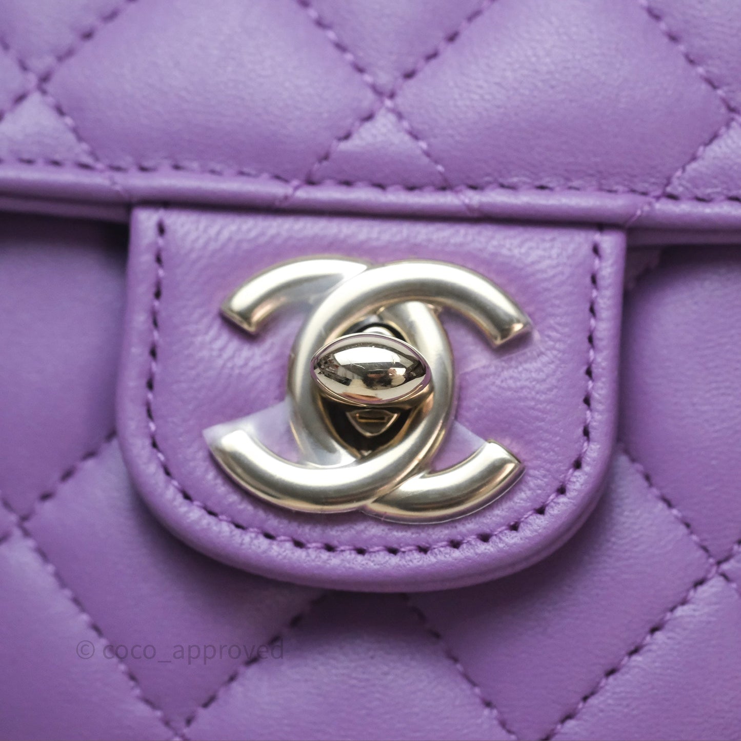 Chanel Small Heart Bag Purple Lambskin Gold Hardware 22S